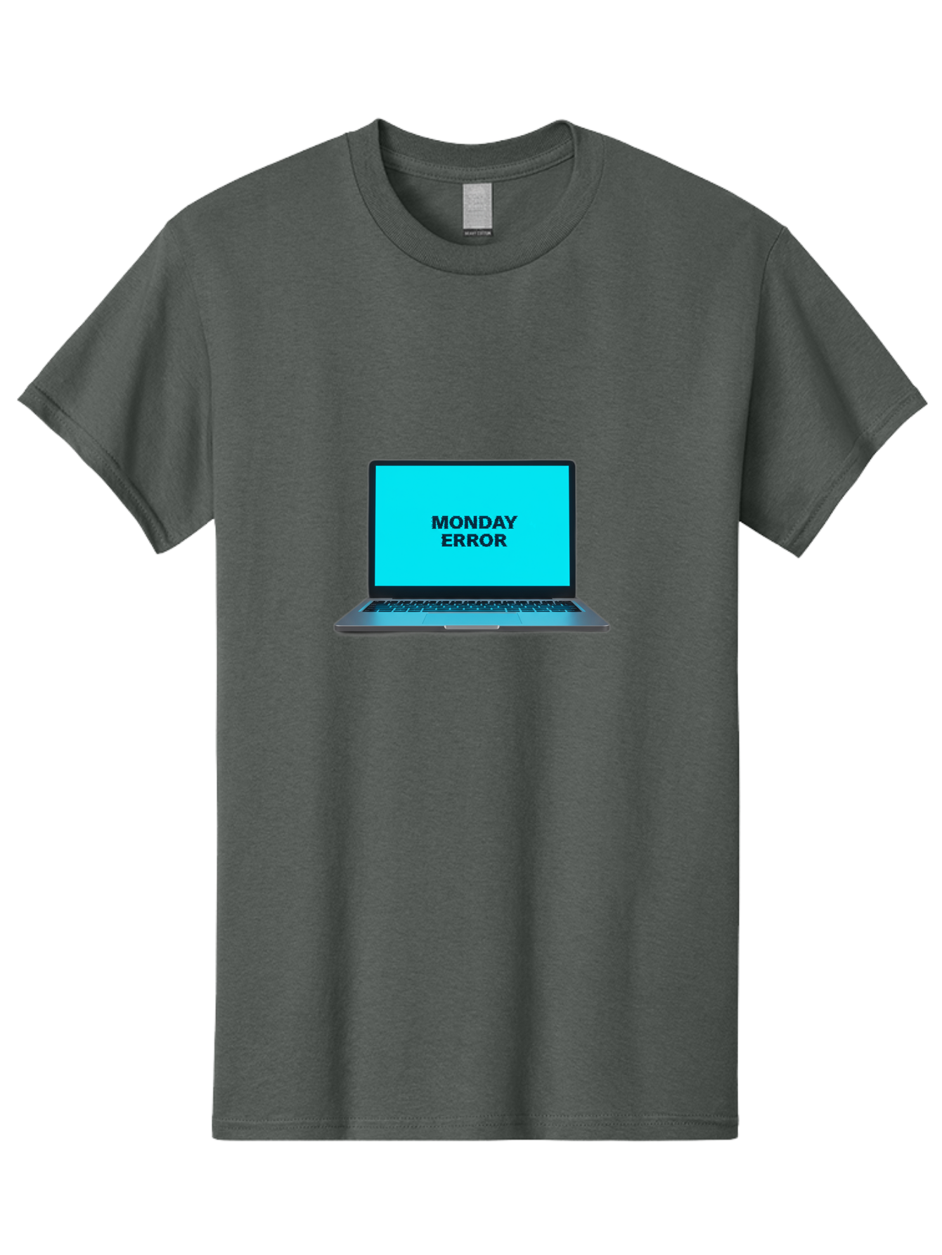 Monday-Error Men'S Graphic Tee, 100% Cotton, Comfortable Casual Summer Wear, Machine Washable, Laptop With Error Message, Monday Blues, System Failure, Computer Glitch, Blue Screen, Tech Issue, Troubleshooting Bae530
