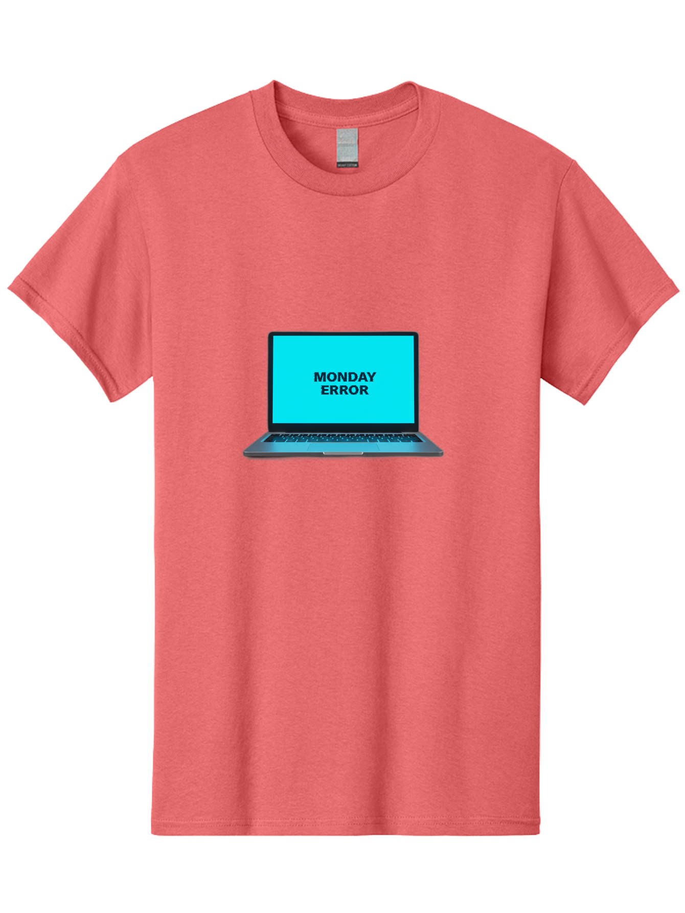 Monday-Error Men'S Graphic Tee, 100% Cotton, Comfortable Casual Summer Wear, Machine Washable, Laptop With Error Message, Monday Blues, System Failure, Computer Glitch, Blue Screen, Tech Issue, Troubleshooting Bae530