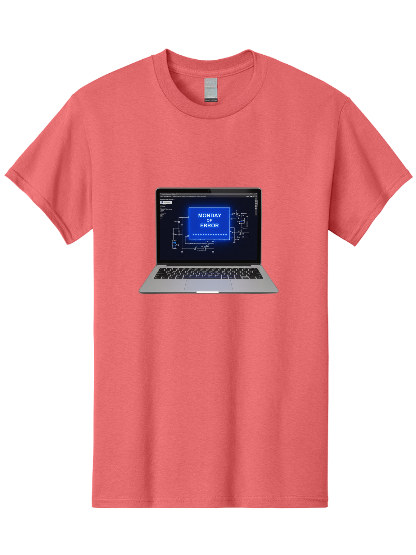 Monday-Of-Error Men'S Graphic Tee, 100% Cotton, Comfortable Casual Summer Wear, Machine Washable, Laptop Screen Displaying Error Message, Monday Of Error, Technical Glitch, Computer Error, Tech Issue, Troubleshooting, Error Screen, Bae533