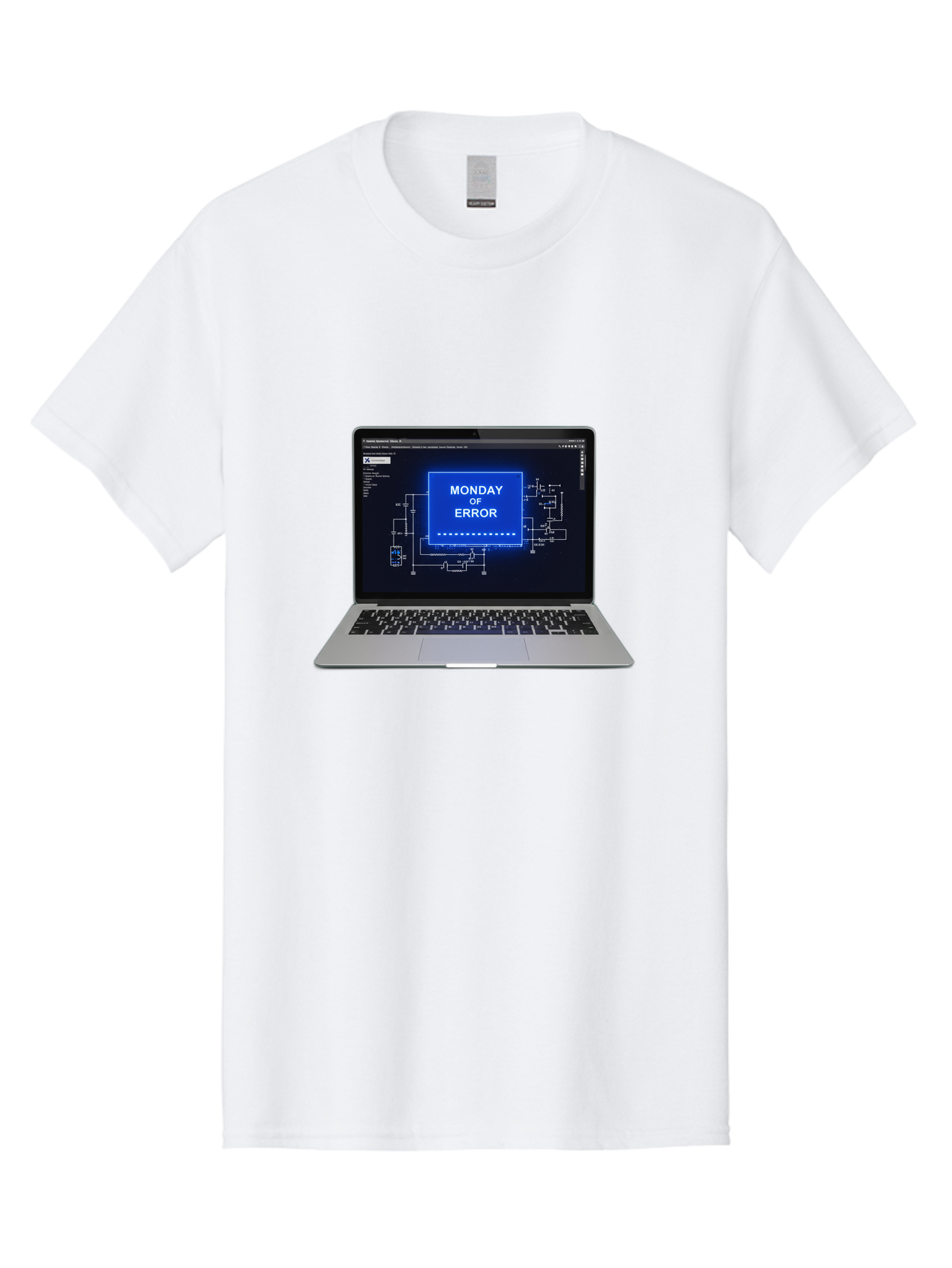 Monday-Of-Error Men'S Graphic Tee, 100% Cotton, Comfortable Casual Summer Wear, Machine Washable, Laptop Screen Displaying Error Message, Monday Of Error, Technical Glitch, Computer Error, Tech Issue, Troubleshooting, Error Screen, Bae533