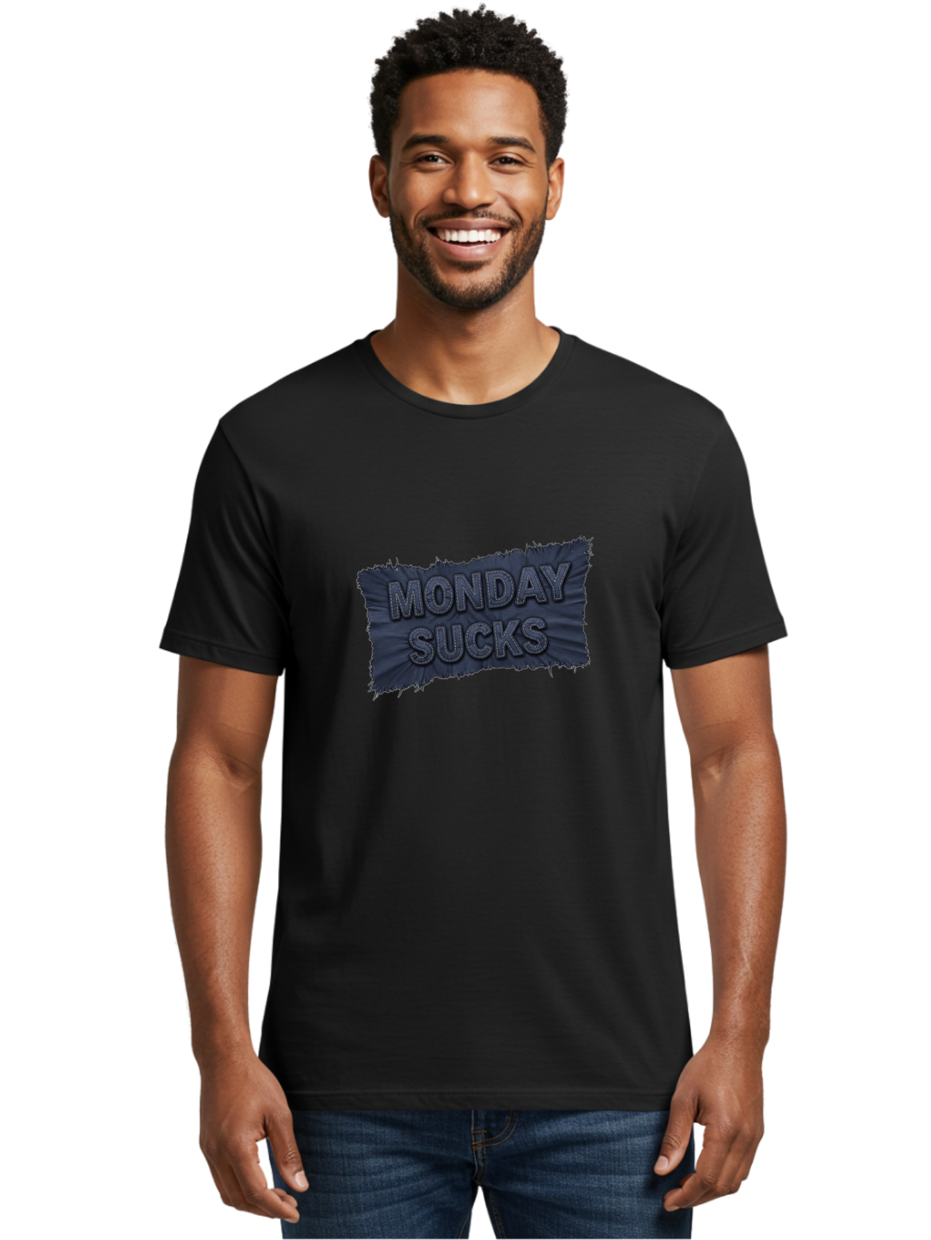 Monday-Sucks Men'S Graphic Tee, 100% Cotton, Comfortable Casual Summer Wear, Machine Washable, Motivation, Monday Blues, Negative Vibes, Motivational Quote, Funny Saying, Humor, Meme, Grunge Style, Bold Text, Inspirational Phrase Bae535