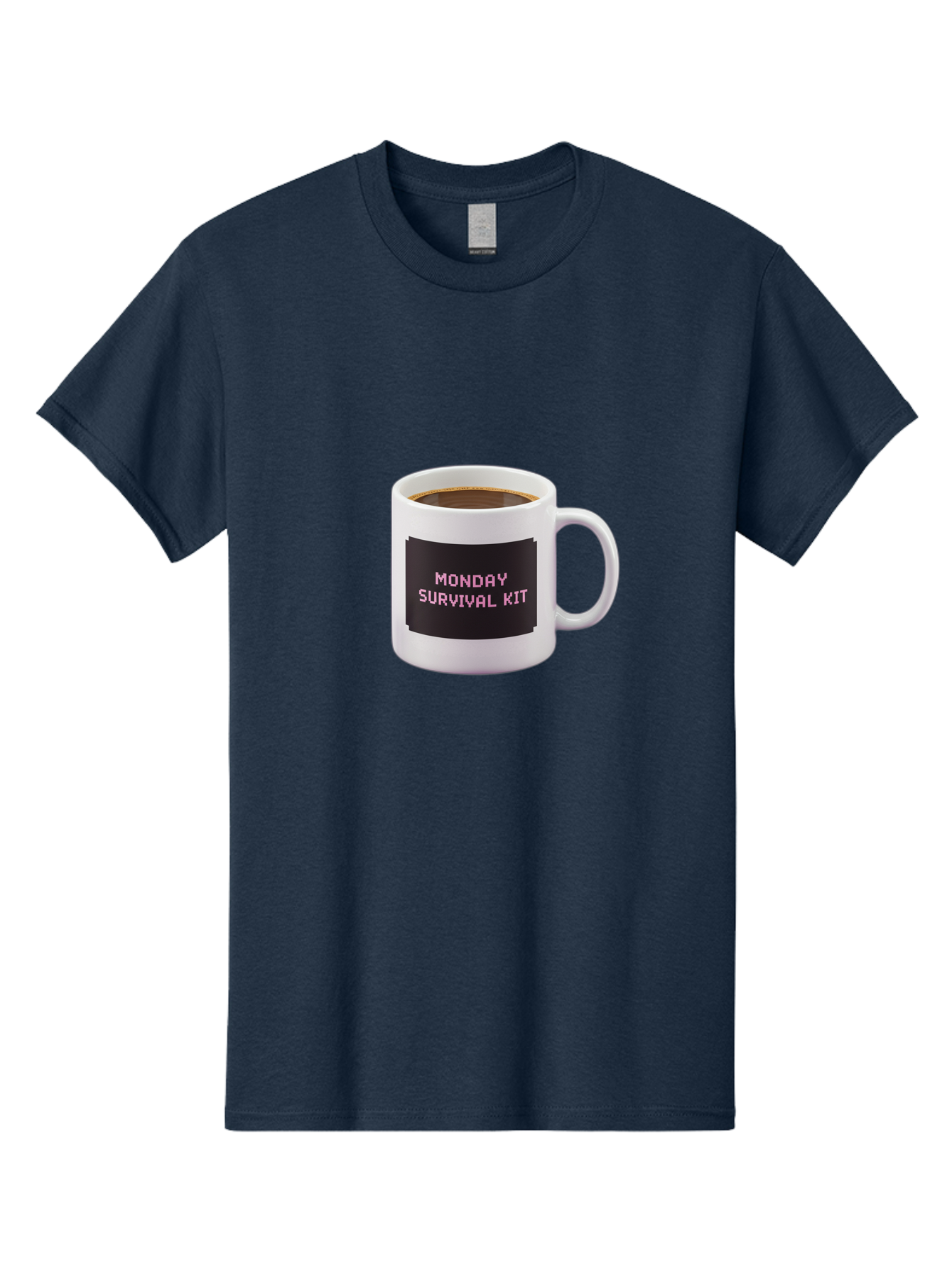 Monday-Survival-Kit-2 Men'S Graphic Tee, 100% Cotton, Comfortable Casual Summer Wear, Machine Washable, Coffee Mug, Monday Motivation, Survival Kit, Morning Coffee, Monday Blues, Funny Mug, Office Humor, Coworker Gift, Coffee Break Bae537
