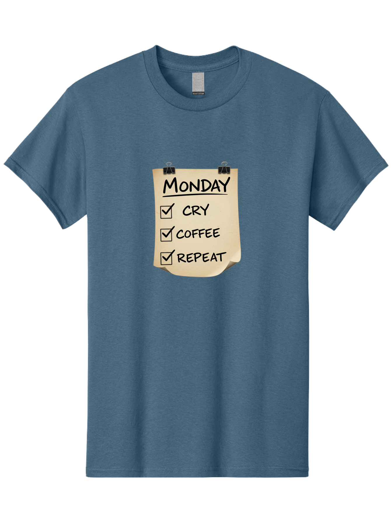Monday-To-Do-List-1 Men'S Graphic Tee, 100% Cotton, Comfortable Casual Summer Wear, Machine Washable, Monday Motivation, Funny To-Do List, Humor, Coffee Lover, Cry Coffee Repeat, Monday Blues, Motivational Quote, Monday Humor Bae539