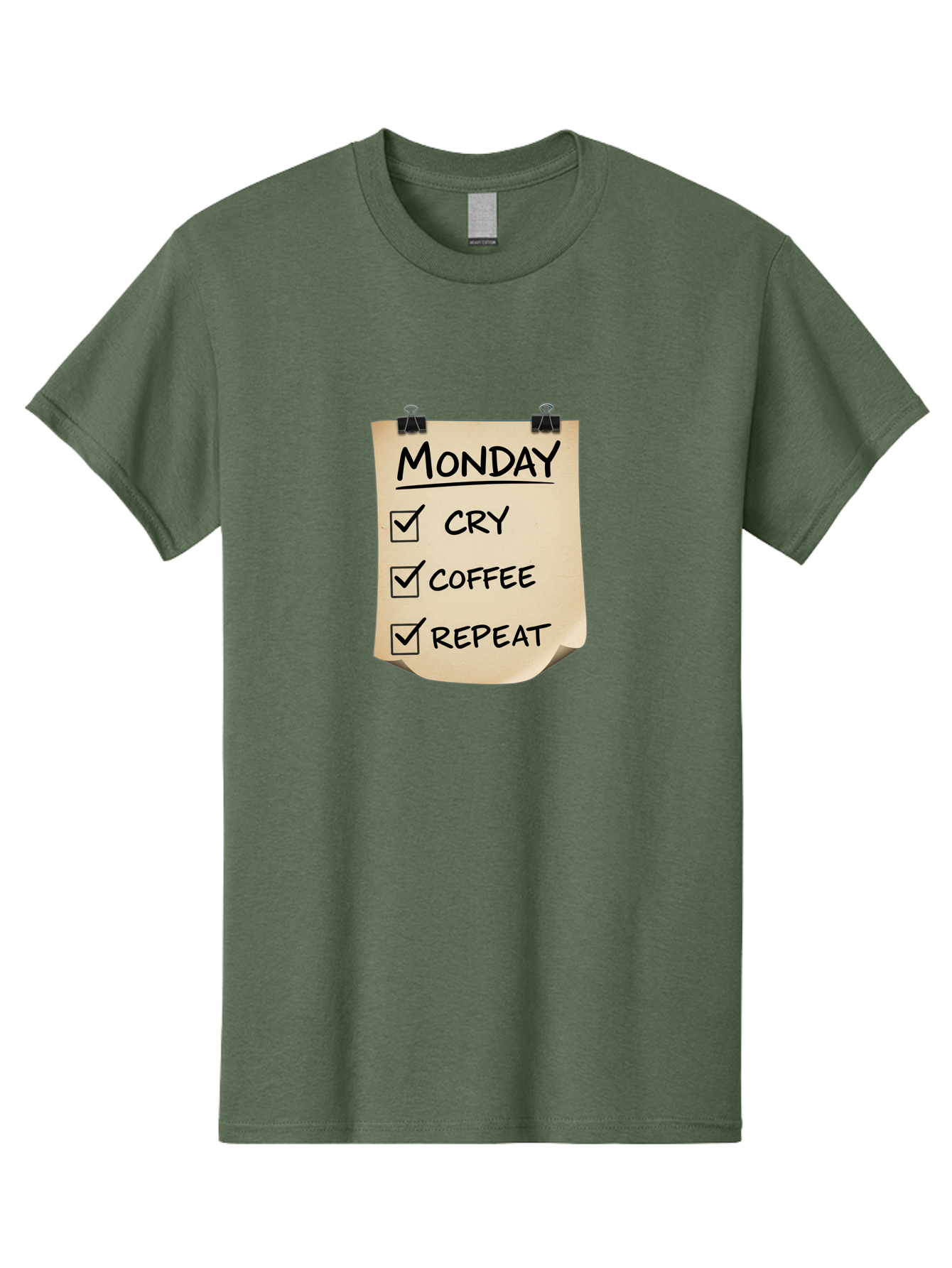 Monday-To-Do-List-1 Men'S Graphic Tee, 100% Cotton, Comfortable Casual Summer Wear, Machine Washable, Monday Motivation, Funny To-Do List, Humor, Coffee Lover, Cry Coffee Repeat, Monday Blues, Motivational Quote, Monday Humor Bae539