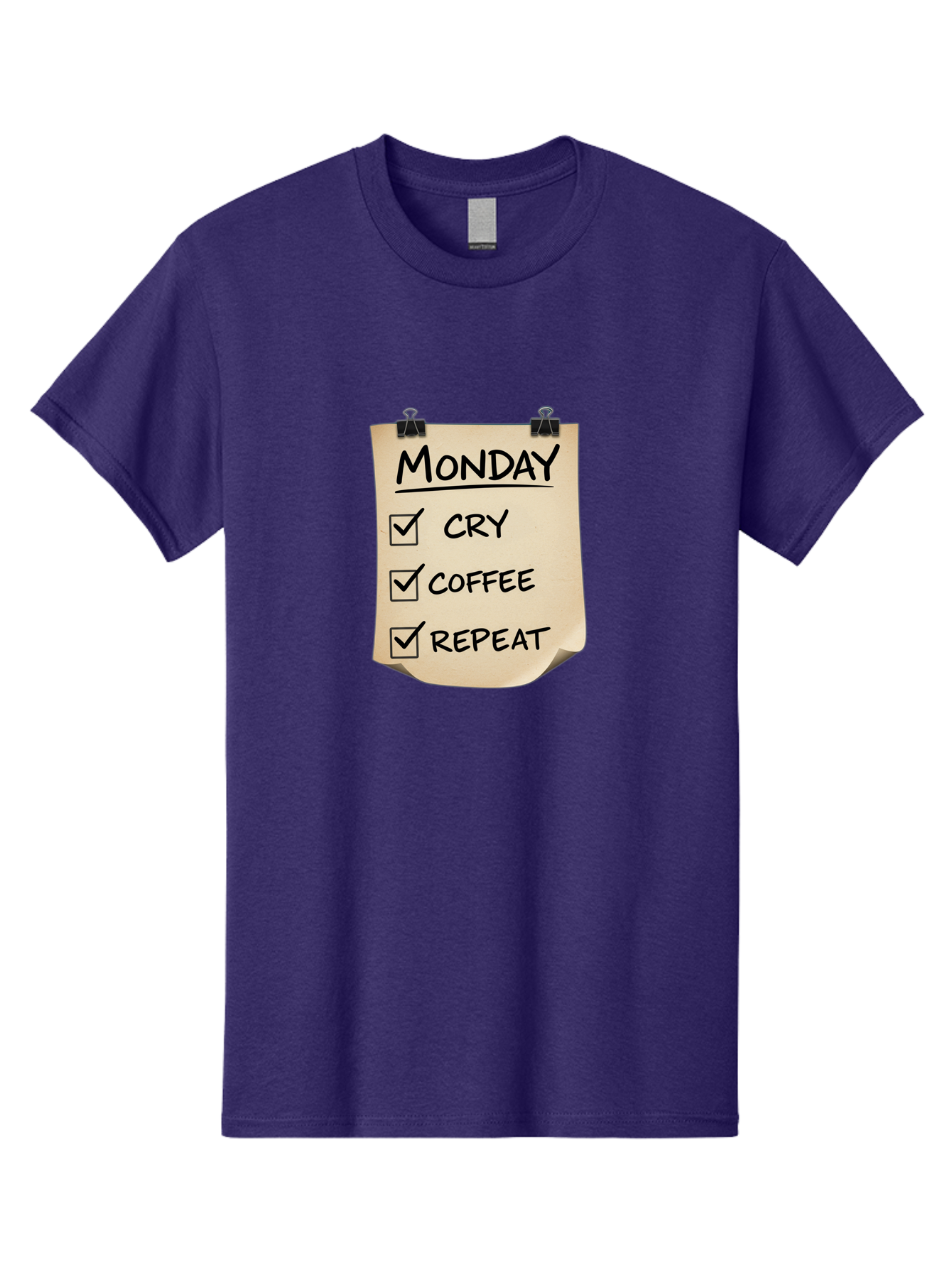 Monday-To-Do-List-1 Men'S Graphic Tee, 100% Cotton, Comfortable Casual Summer Wear, Machine Washable, Monday Motivation, Funny To-Do List, Humor, Coffee Lover, Cry Coffee Repeat, Monday Blues, Motivational Quote, Monday Humor Bae539