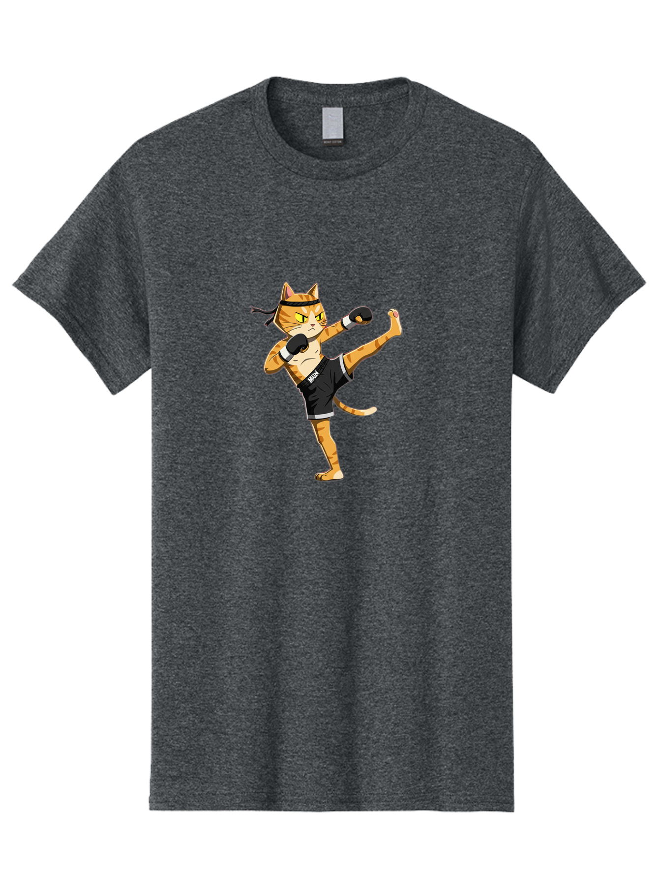 Muay Men'S Graphic Tee, 100% Cotton, Comfortable Casual Summer Wear, Machine Washable, Cartoon Cat, Muay Thai Fighter, Martial Arts, Kickboxing, Fighting Stance, Boxing Gloves, Muay, Ninja, Thai Boxing Bae564