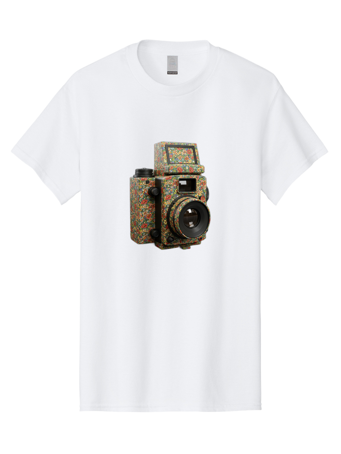 Multicolored-Camera Men'S Graphic Tee, 100% Cotton, Comfortable Casual Summer Wear, Machine Washable, Multicolored Paint Splatters, Artistic Camera Design, Vibrant Decor, Photography Equipment, Creative Expression, Unique Art Piece, Bae565