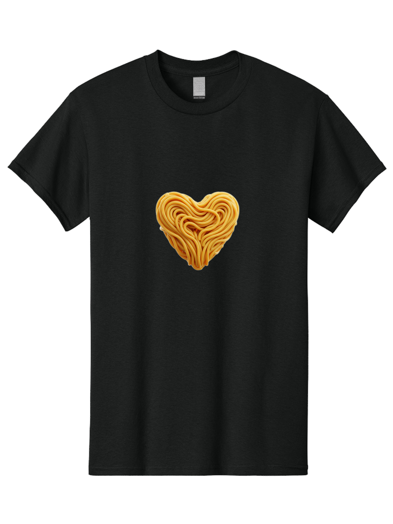 Noodles-Heart Men'S Graphic Tee, 100% Cotton, Comfortable Casual Summer Wear, Machine Washable, Heart Shaped Noodles, Creative Food Art, Noodle Design, Heart Made Of Noodles, Food Creativity, Unique Culinary Art, Noodle Heart, Food Styling Bae568