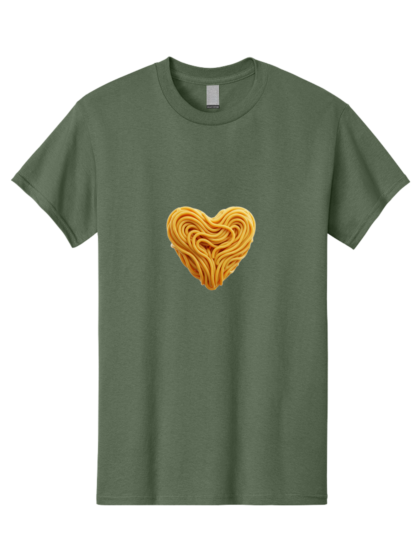Noodles-Heart Men'S Graphic Tee, 100% Cotton, Comfortable Casual Summer Wear, Machine Washable, Heart Shaped Noodles, Creative Food Art, Noodle Design, Heart Made Of Noodles, Food Creativity, Unique Culinary Art, Noodle Heart, Food Styling Bae568