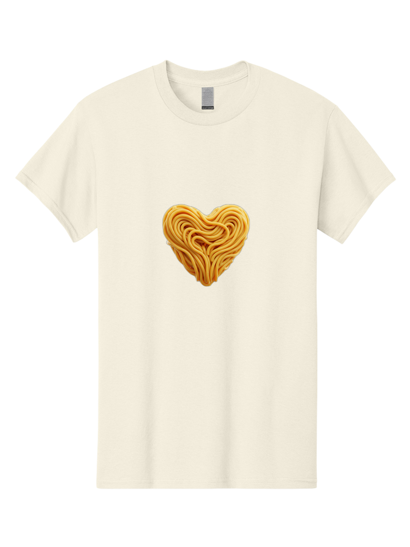 Noodles-Heart Men'S Graphic Tee, 100% Cotton, Comfortable Casual Summer Wear, Machine Washable, Heart Shaped Noodles, Creative Food Art, Noodle Design, Heart Made Of Noodles, Food Creativity, Unique Culinary Art, Noodle Heart, Food Styling Bae568