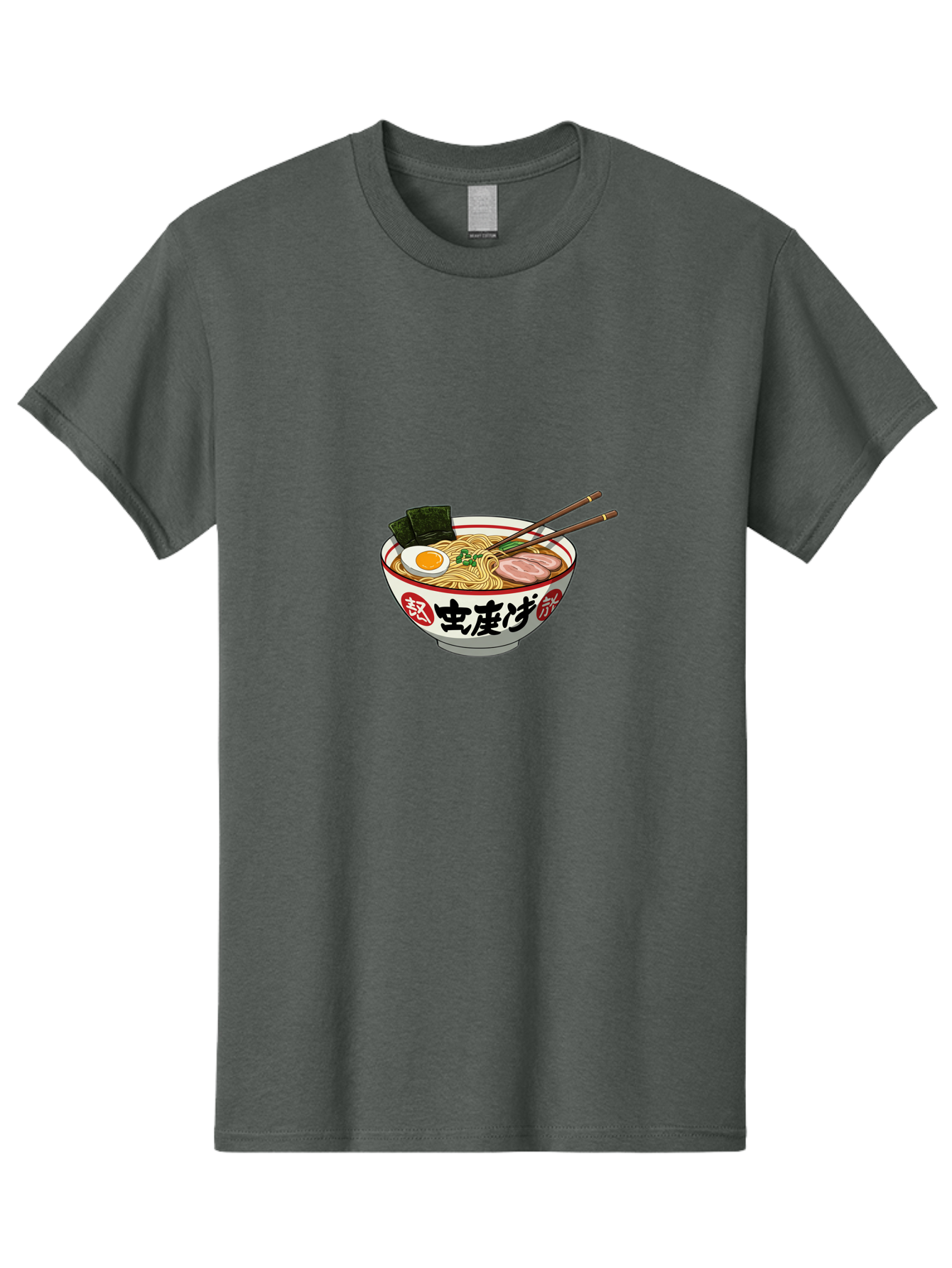 Noodles-Ramen Men'S Graphic Tee, 100% Cotton, Comfortable Casual Summer Wear, Machine Washable, Ramen With Egg, Pork Slices, Seaweed, Chopsticks, Japanese Cuisine, Noodle Soup, Savory Dish, Asian Food, Delicious Meal Bae569