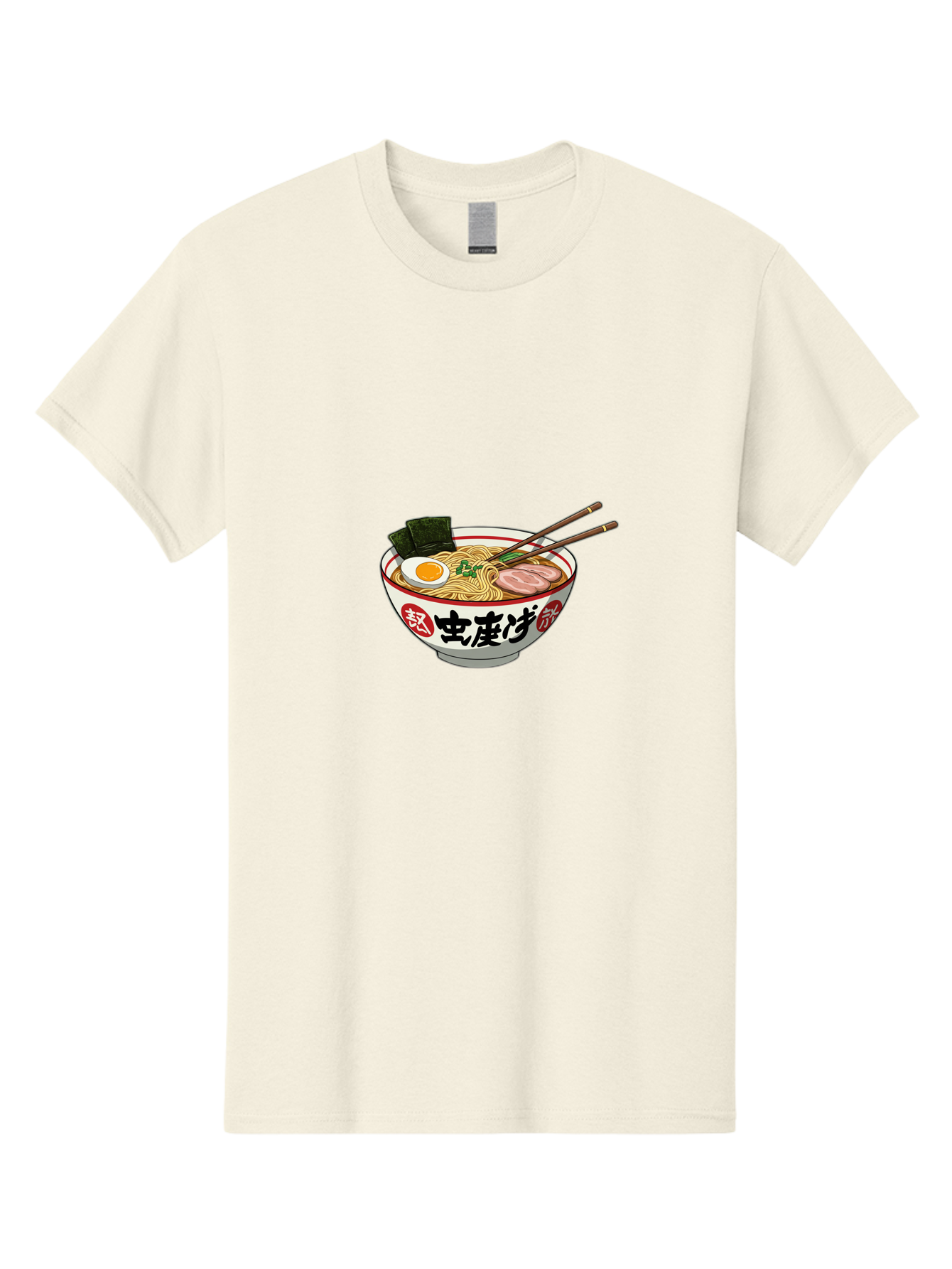 Noodles-Ramen Men'S Graphic Tee, 100% Cotton, Comfortable Casual Summer Wear, Machine Washable, Ramen With Egg, Pork Slices, Seaweed, Chopsticks, Japanese Cuisine, Noodle Soup, Savory Dish, Asian Food, Delicious Meal Bae569
