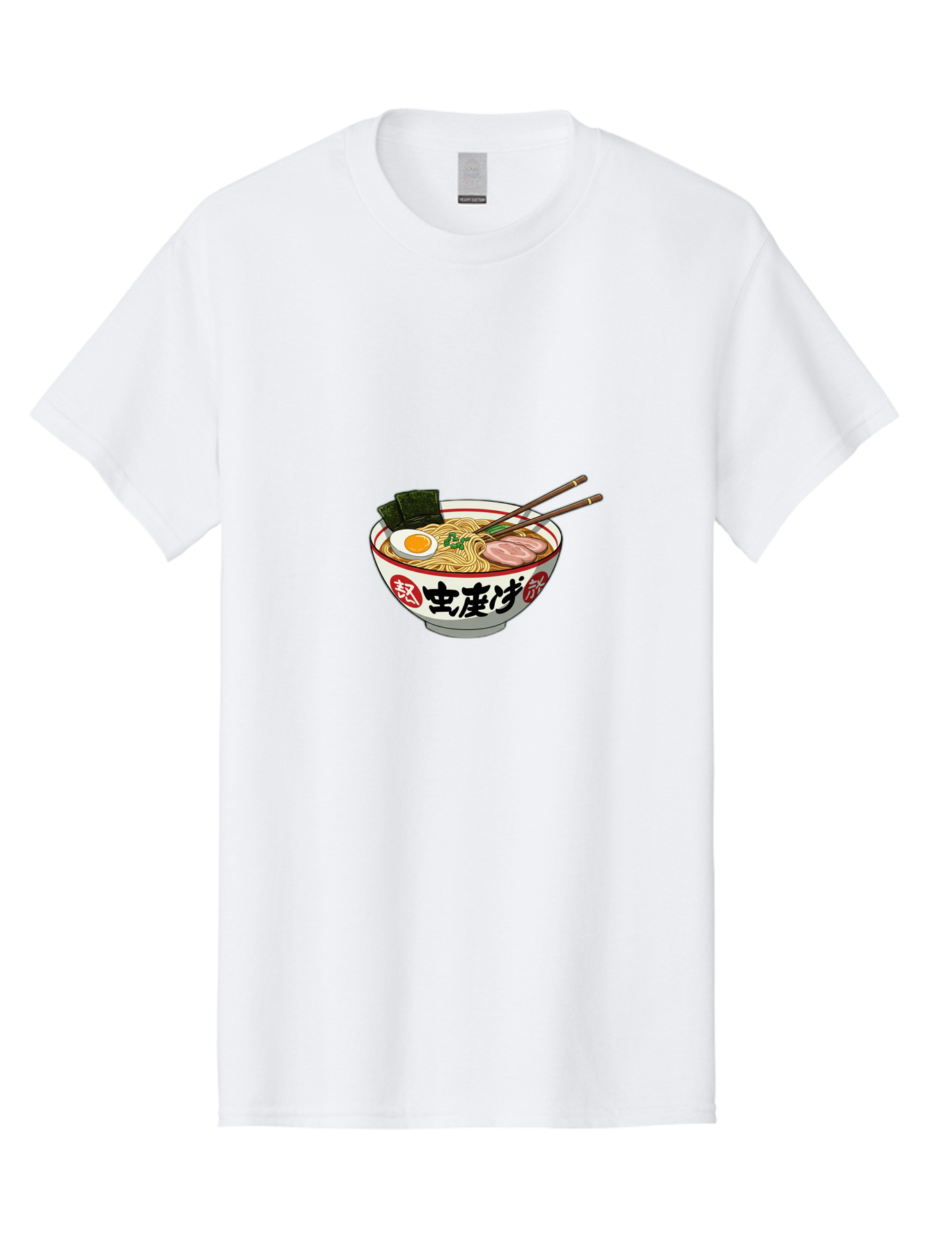 Noodles-Ramen Men'S Graphic Tee, 100% Cotton, Comfortable Casual Summer Wear, Machine Washable, Ramen With Egg, Pork Slices, Seaweed, Chopsticks, Japanese Cuisine, Noodle Soup, Savory Dish, Asian Food, Delicious Meal Bae569