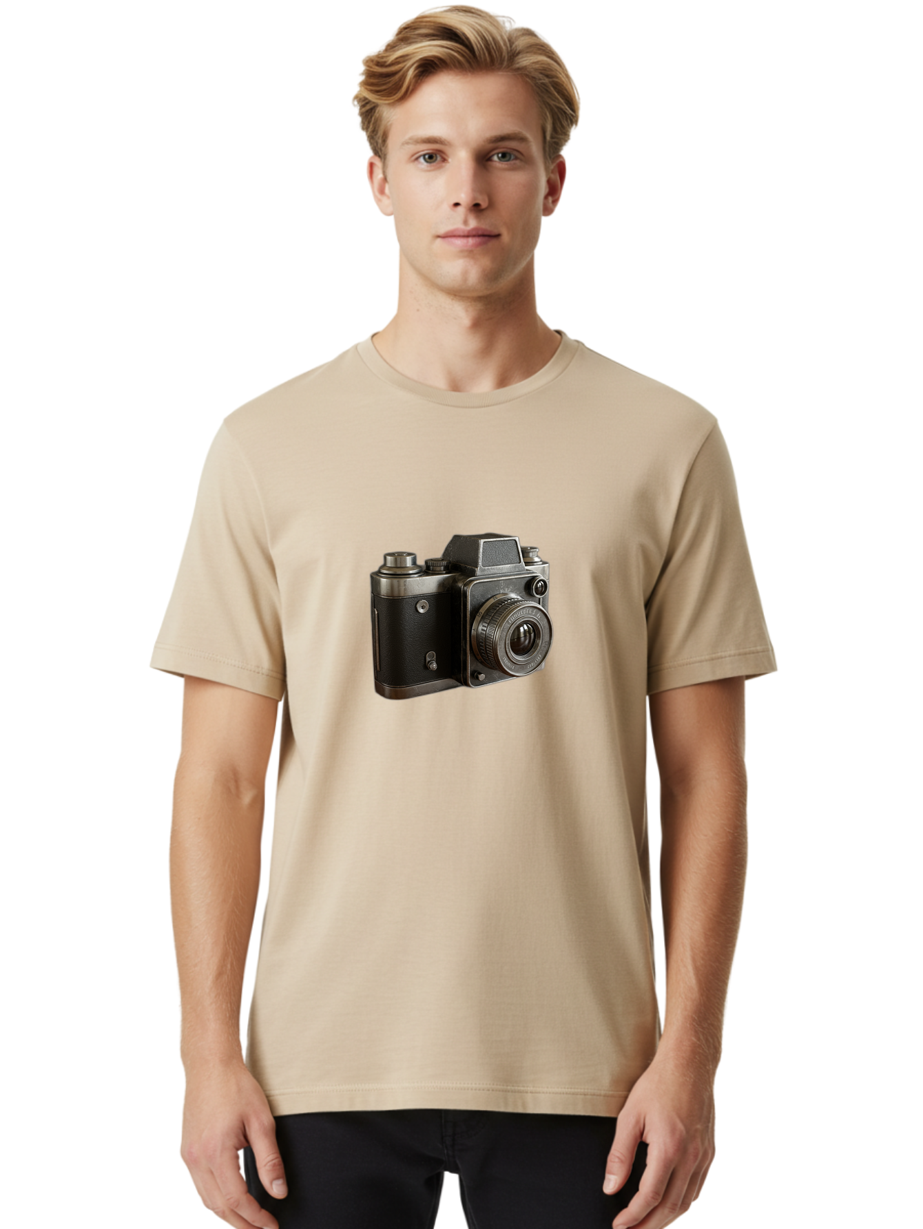Old-Camera Men'S Graphic Tee, 100% Cotton, Comfortable Casual Summer Wear, Machine Washable, Classic Camera, Vintage Photography, Retro Style, Analog Camera, Photography Equipment, Antique Camera, Nostalgic Feel, Film Camera Bae571