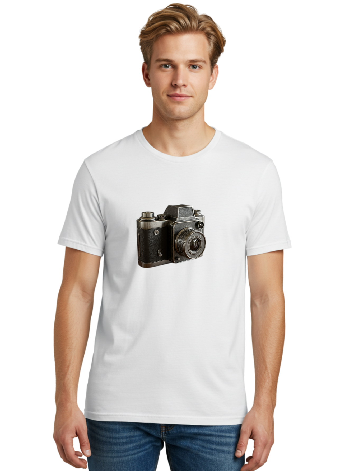 Old-Camera Men'S Graphic Tee, 100% Cotton, Comfortable Casual Summer Wear, Machine Washable, Classic Camera, Vintage Photography, Retro Style, Analog Camera, Photography Equipment, Antique Camera, Nostalgic Feel, Film Camera Bae571