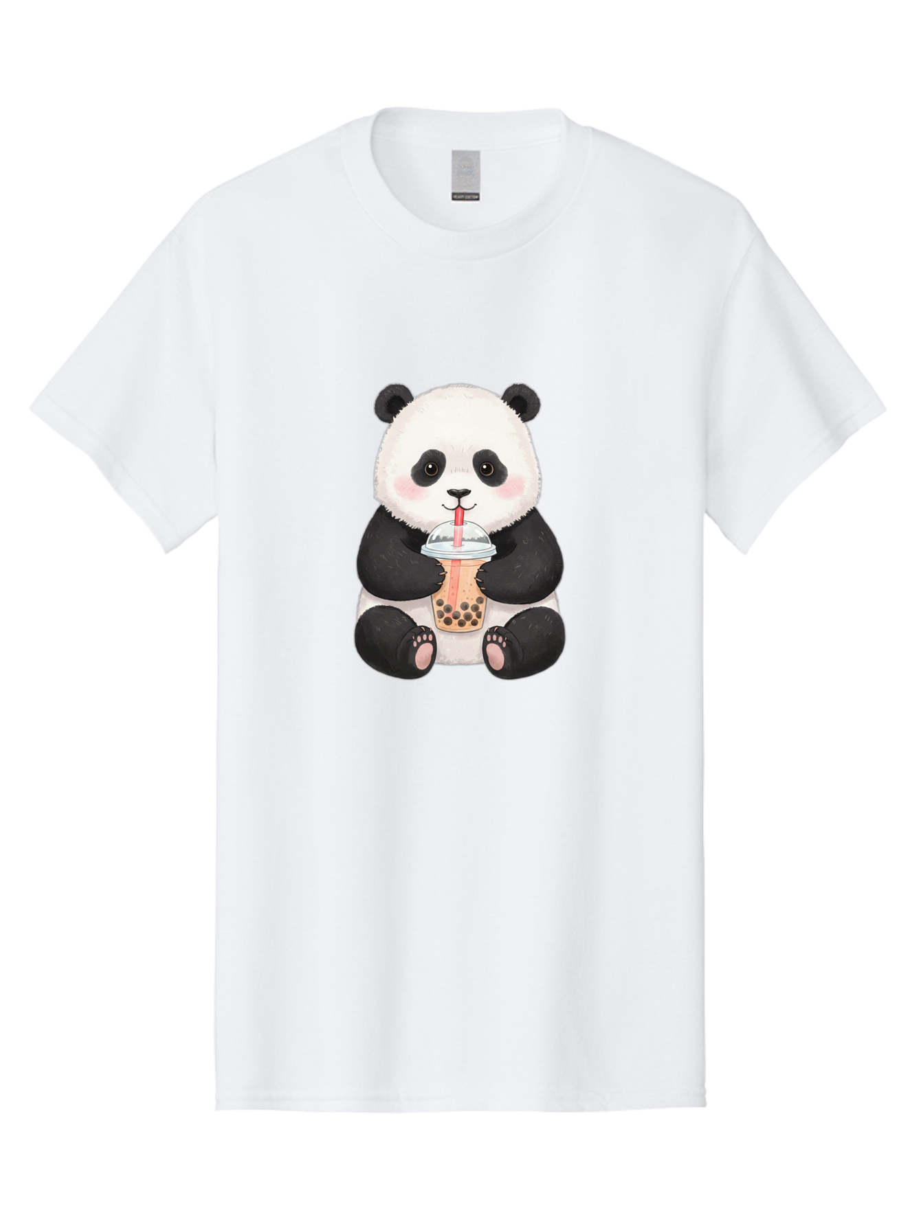 Panda-Drinking-Bubble-Tea-1 Men'S Graphic Tee, 100% Cotton, Comfortable Casual Summer Wear, Machine Washable, Panda Drinking Bubble Tea, Bubble Tea, Cute Panda, Cartoon Panda, Boba Tea, Adorable Animal, Milk Tea, Kawaii Culture, Panda Bear Bae578