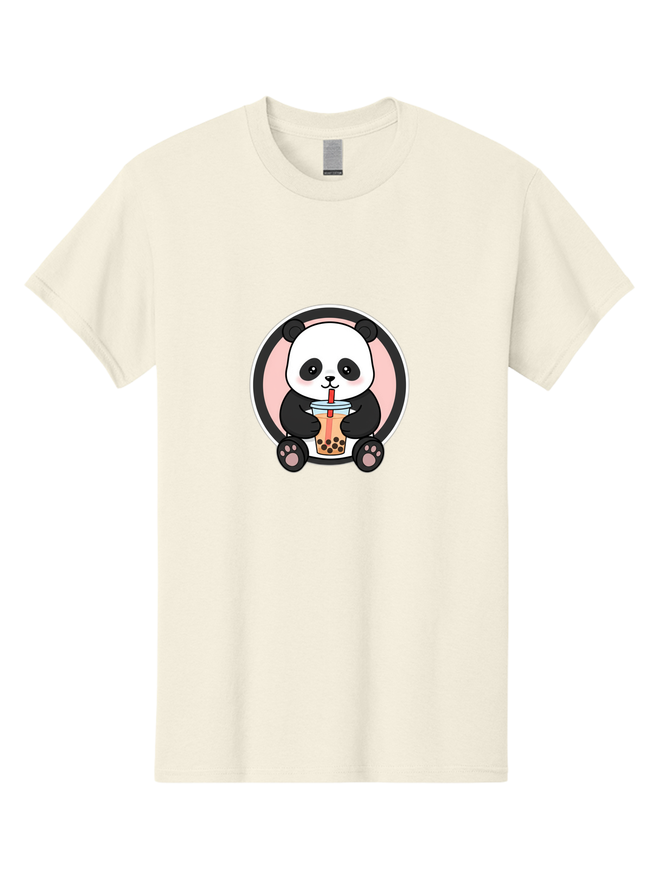 Panda-Sipping-Bubble-Tea Men'S Graphic Tee, 100% Cotton, Comfortable Casual Summer Wear, Machine Washable, Cartoon Panda, Dj Headphones, Bubble Tea, Milk Tea, Boba Drink, Kawaii Character, Cute Animal, Fun Design, Playful Illustration, Bae605