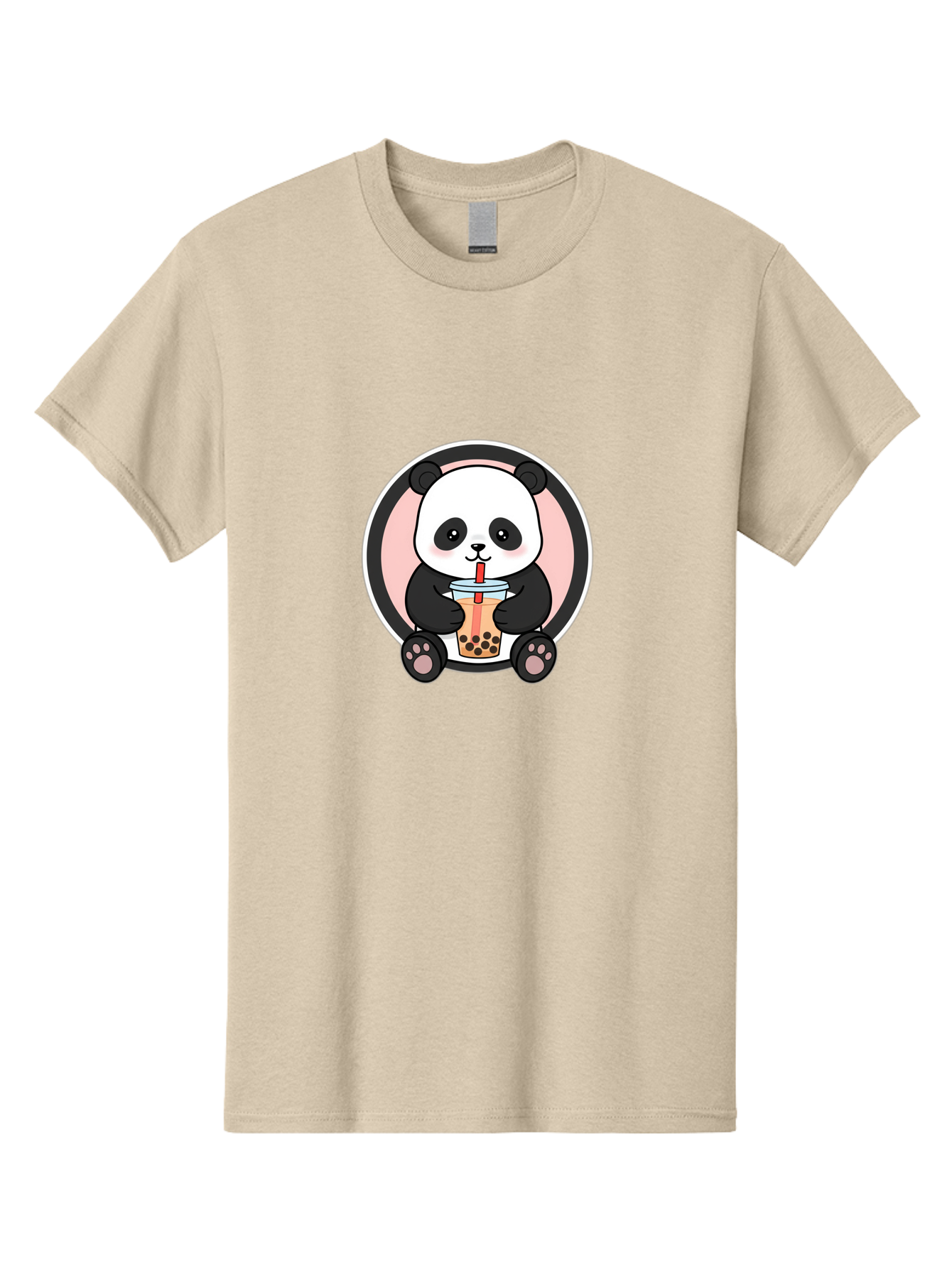 Panda-Sipping-Bubble-Tea Men'S Graphic Tee, 100% Cotton, Comfortable Casual Summer Wear, Machine Washable, Cartoon Panda, Dj Headphones, Bubble Tea, Milk Tea, Boba Drink, Kawaii Character, Cute Animal, Fun Design, Playful Illustration, Bae605