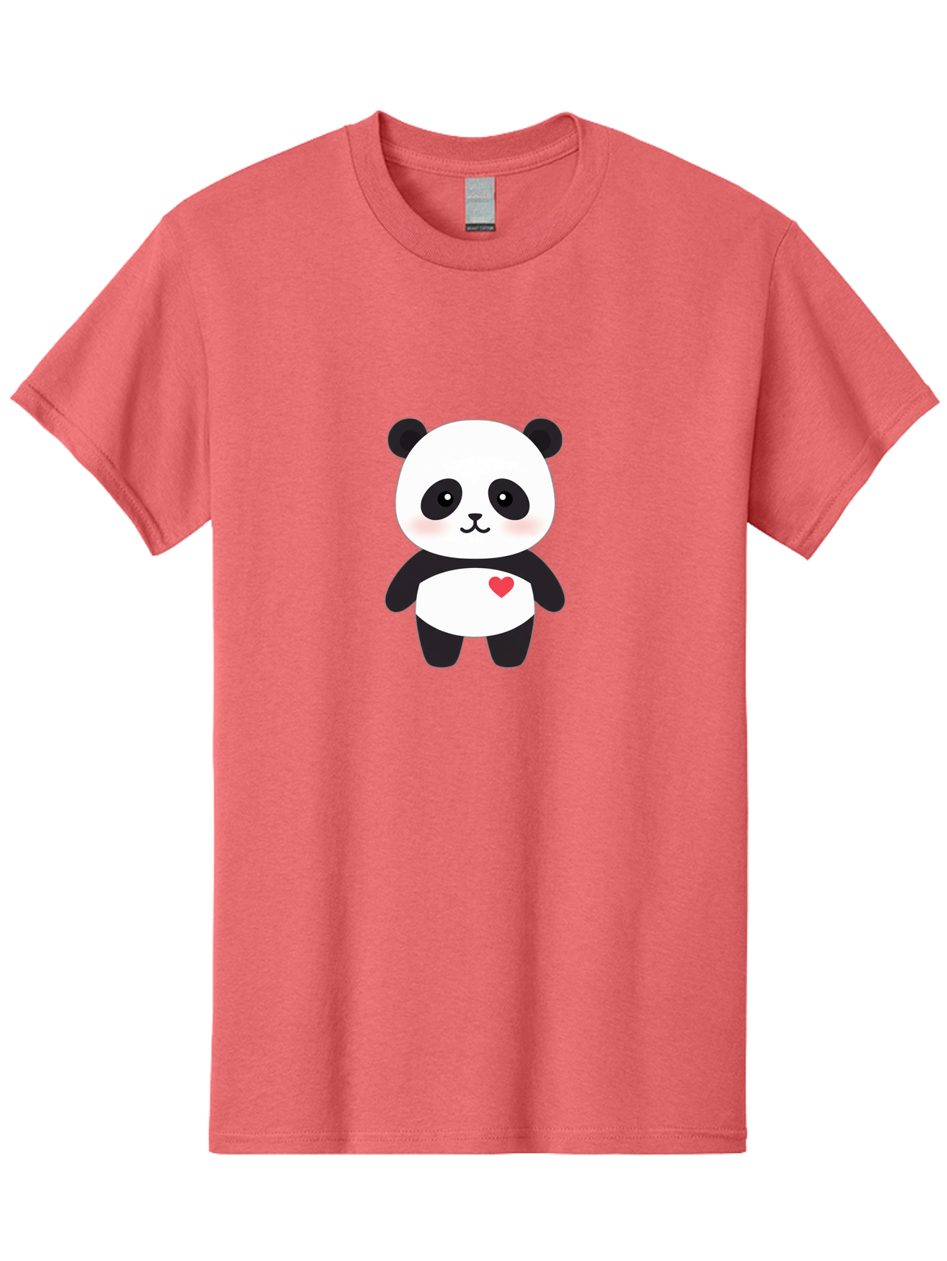 Panda Men'S Graphic Tee, 100% Cotton, Comfortable Casual Summer Wear, Machine Washable, Cute Cartoon Panda, Adorable Illustration, Sweet Panda Bear, Heart On Belly, Kawaii Character, Black And White Panda, Cartoon Love, Sweet Illustration, Bae626