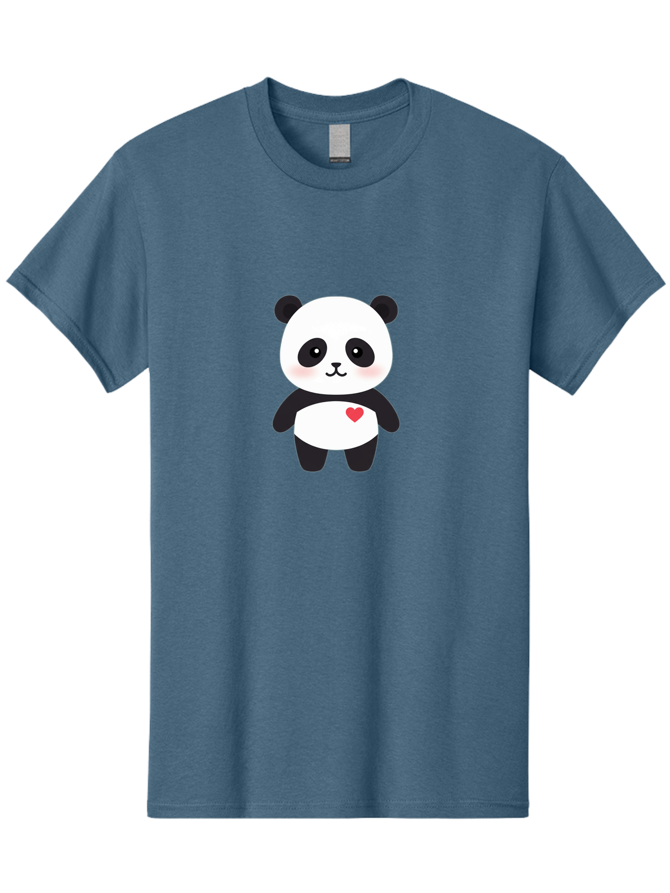 Panda Men'S Graphic Tee, 100% Cotton, Comfortable Casual Summer Wear, Machine Washable, Cute Cartoon Panda, Adorable Illustration, Sweet Panda Bear, Heart On Belly, Kawaii Character, Black And White Panda, Cartoon Love, Sweet Illustration, Bae626