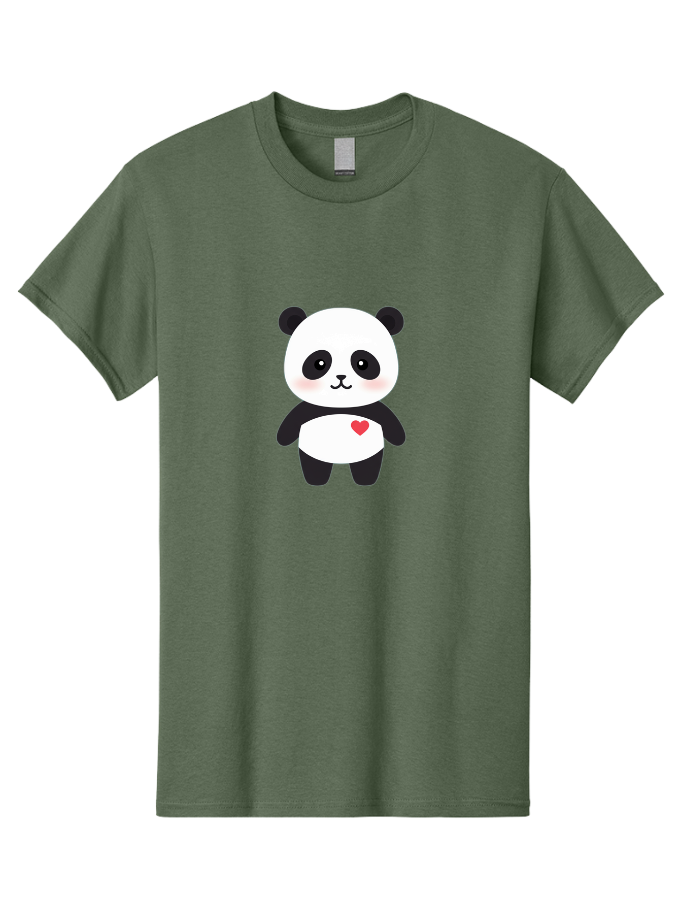 Panda Men'S Graphic Tee, 100% Cotton, Comfortable Casual Summer Wear, Machine Washable, Cute Cartoon Panda, Adorable Illustration, Sweet Panda Bear, Heart On Belly, Kawaii Character, Black And White Panda, Cartoon Love, Sweet Illustration, Bae626