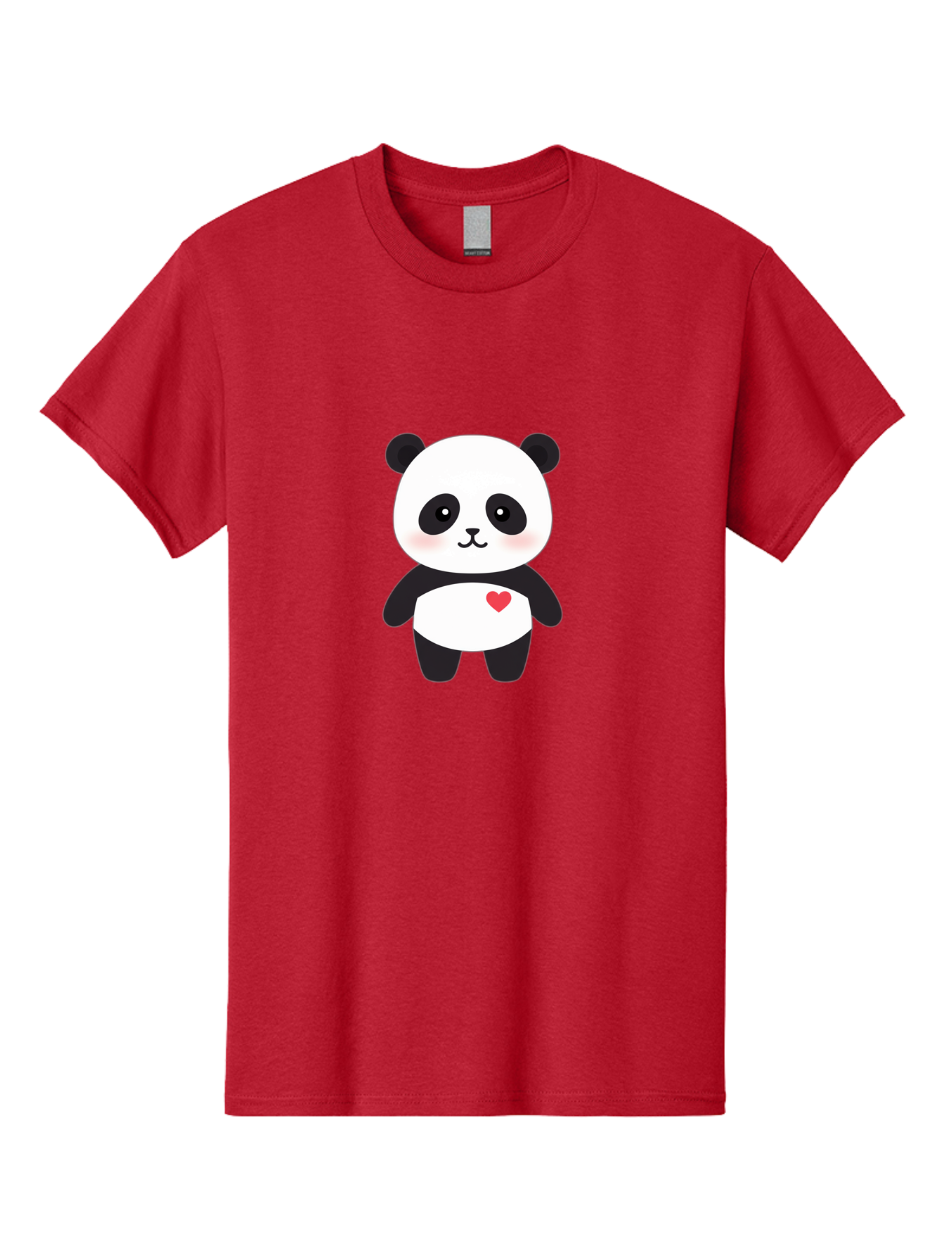 Panda Men'S Graphic Tee, 100% Cotton, Comfortable Casual Summer Wear, Machine Washable, Cute Cartoon Panda, Adorable Illustration, Sweet Panda Bear, Heart On Belly, Kawaii Character, Black And White Panda, Cartoon Love, Sweet Illustration, Bae626