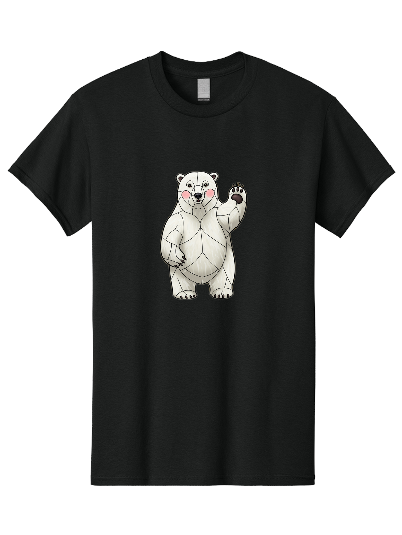 Paper-Polar-Bear-1 Men'S Graphic Tee, 100% Cotton, Comfortable Casual Summer Wear, Machine Washable, Paper Craft Polar Bear, Origami Bear, White Bear, Cartoon Bear, Friendly Bear, Waving Bear, Folded Paper Art, Cute Bear, Playful Bear, Bae628