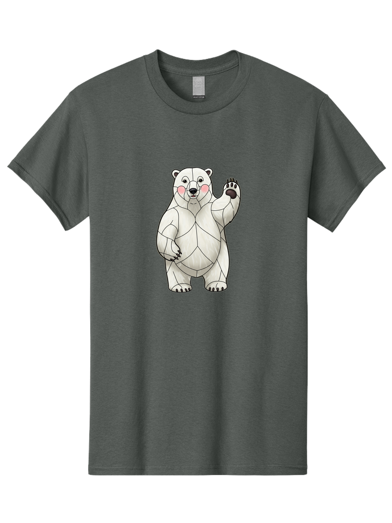 Paper-Polar-Bear-1 Men'S Graphic Tee, 100% Cotton, Comfortable Casual Summer Wear, Machine Washable, Paper Craft Polar Bear, Origami Bear, White Bear, Cartoon Bear, Friendly Bear, Waving Bear, Folded Paper Art, Cute Bear, Playful Bear, Bae628