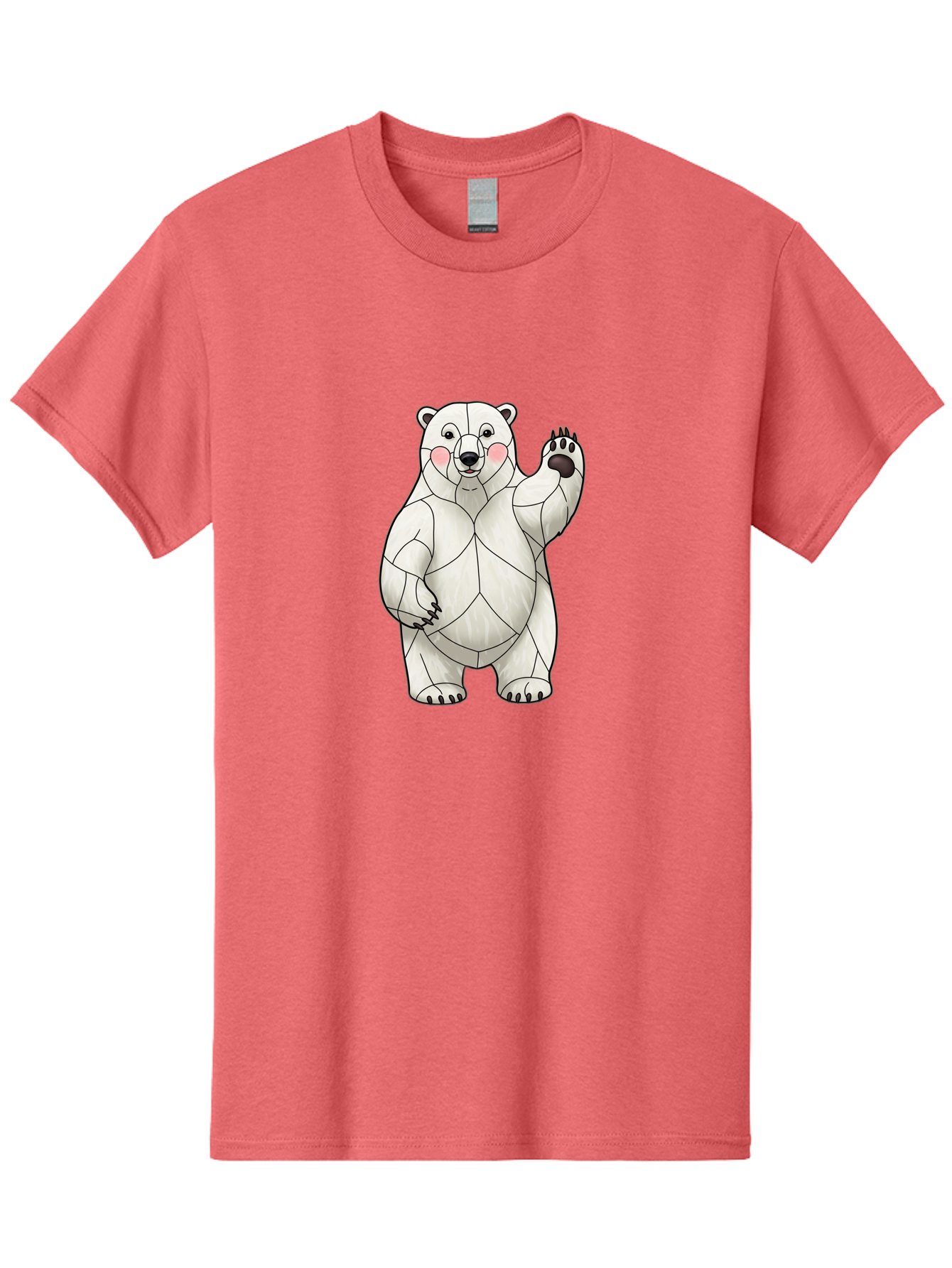 Paper-Polar-Bear-1 Men'S Graphic Tee, 100% Cotton, Comfortable Casual Summer Wear, Machine Washable, Paper Craft Polar Bear, Origami Bear, White Bear, Cartoon Bear, Friendly Bear, Waving Bear, Folded Paper Art, Cute Bear, Playful Bear, Bae628
