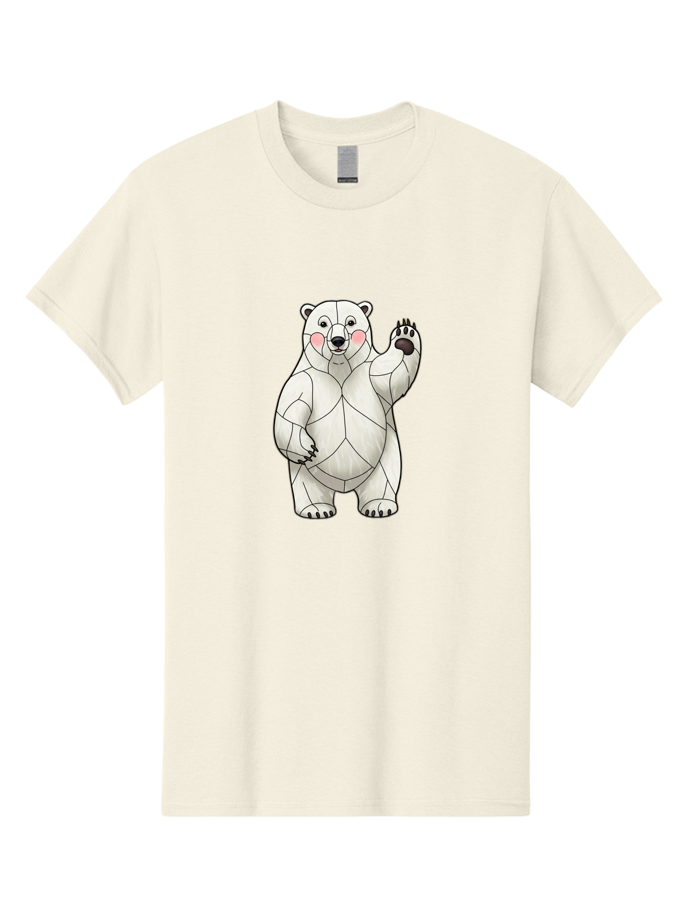 Paper-Polar-Bear-1 Men'S Graphic Tee, 100% Cotton, Comfortable Casual Summer Wear, Machine Washable, Paper Craft Polar Bear, Origami Bear, White Bear, Cartoon Bear, Friendly Bear, Waving Bear, Folded Paper Art, Cute Bear, Playful Bear, Bae628