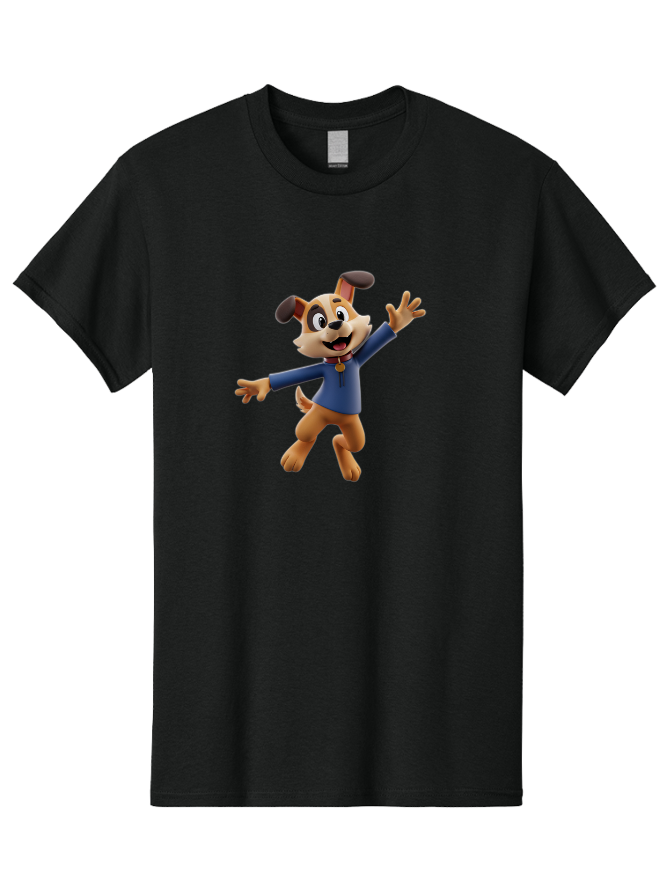 Paw-Patrol Men'S Graphic Tee, 100% Cotton, Comfortable Casual Summer Wear, Machine Washable, Cartoon Dog, Happy Dog, Dog Character, Playful Pup, Paw Patrol Mascot, Dog In Blue Shirt, Animated Canine, Fun Loving Dog, Dog With Outstretched Arms Bae630