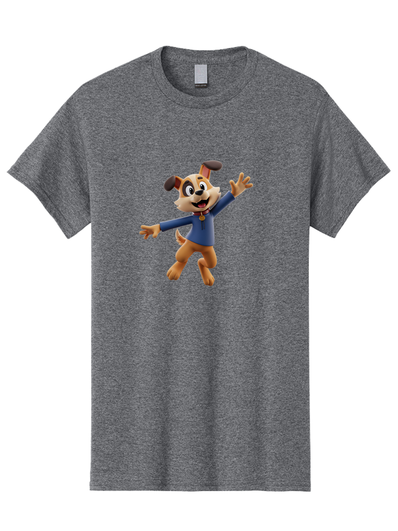 Paw-Patrol Men'S Graphic Tee, 100% Cotton, Comfortable Casual Summer Wear, Machine Washable, Cartoon Dog, Happy Dog, Dog Character, Playful Pup, Paw Patrol Mascot, Dog In Blue Shirt, Animated Canine, Fun Loving Dog, Dog With Outstretched Arms Bae630