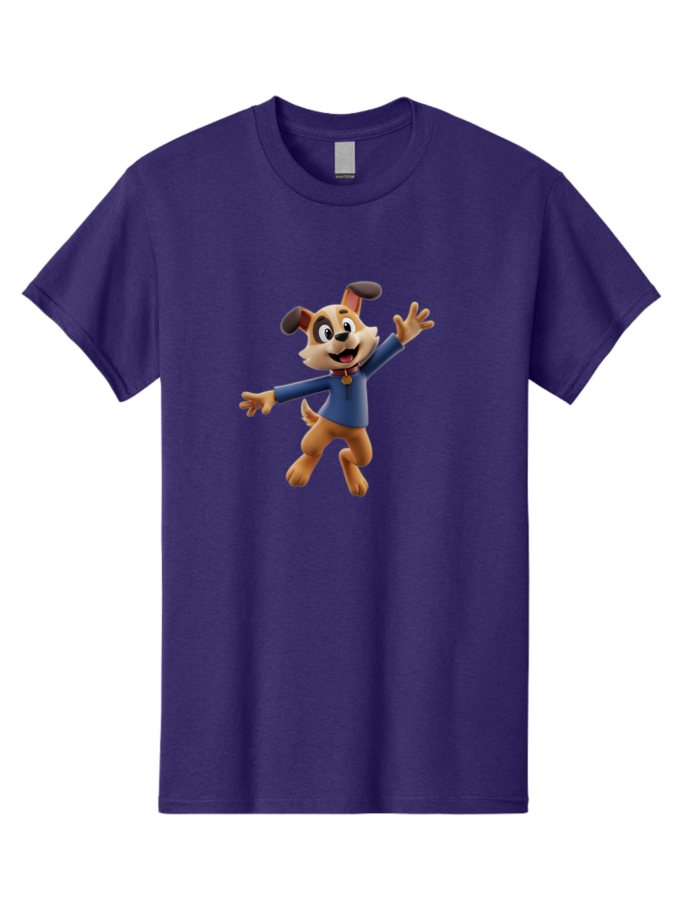 Paw-Patrol Men'S Graphic Tee, 100% Cotton, Comfortable Casual Summer Wear, Machine Washable, Cartoon Dog, Happy Dog, Dog Character, Playful Pup, Paw Patrol Mascot, Dog In Blue Shirt, Animated Canine, Fun Loving Dog, Dog With Outstretched Arms Bae630
