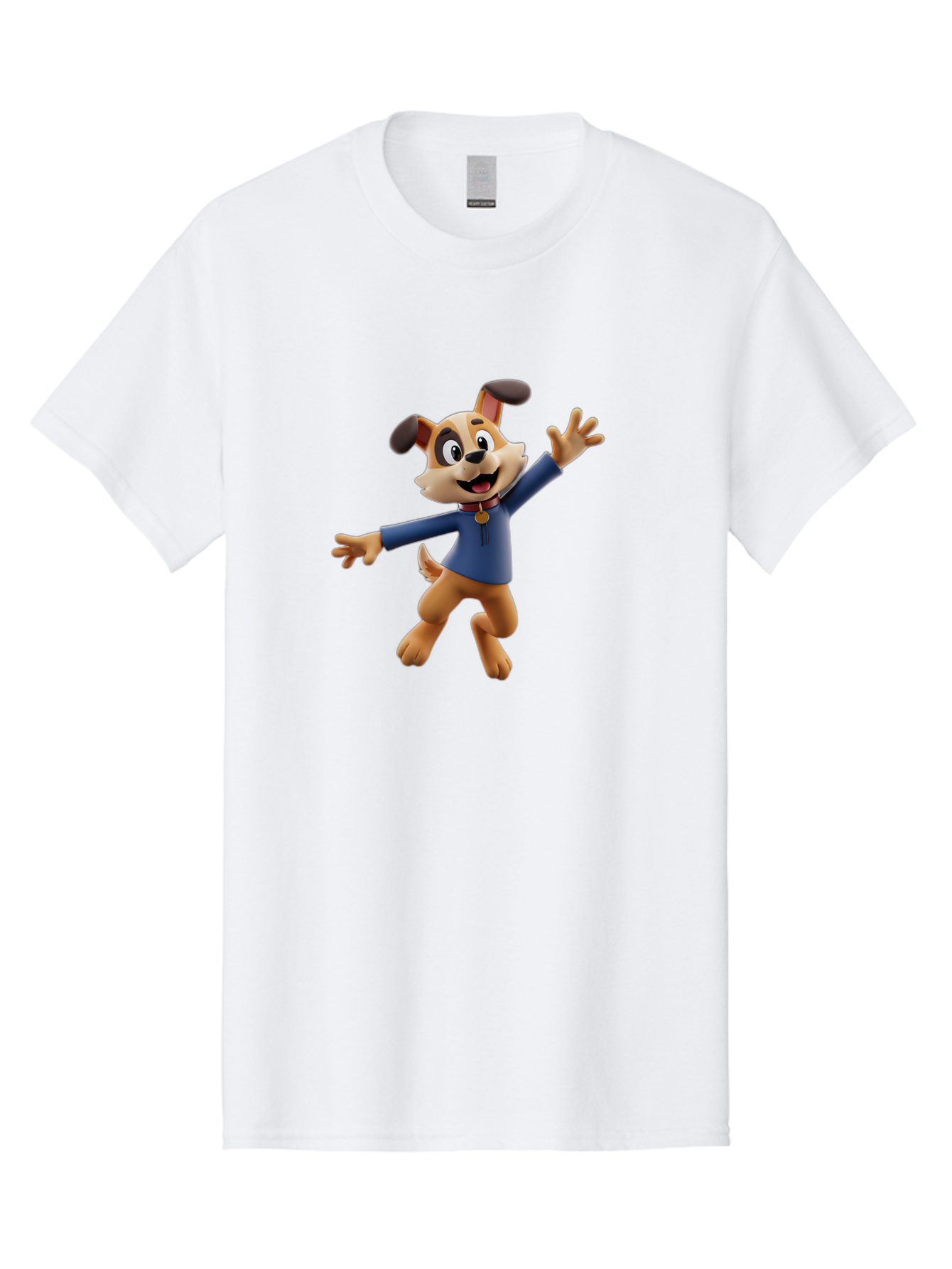 Paw-Patrol Men'S Graphic Tee, 100% Cotton, Comfortable Casual Summer Wear, Machine Washable, Cartoon Dog, Happy Dog, Dog Character, Playful Pup, Paw Patrol Mascot, Dog In Blue Shirt, Animated Canine, Fun Loving Dog, Dog With Outstretched Arms Bae630
