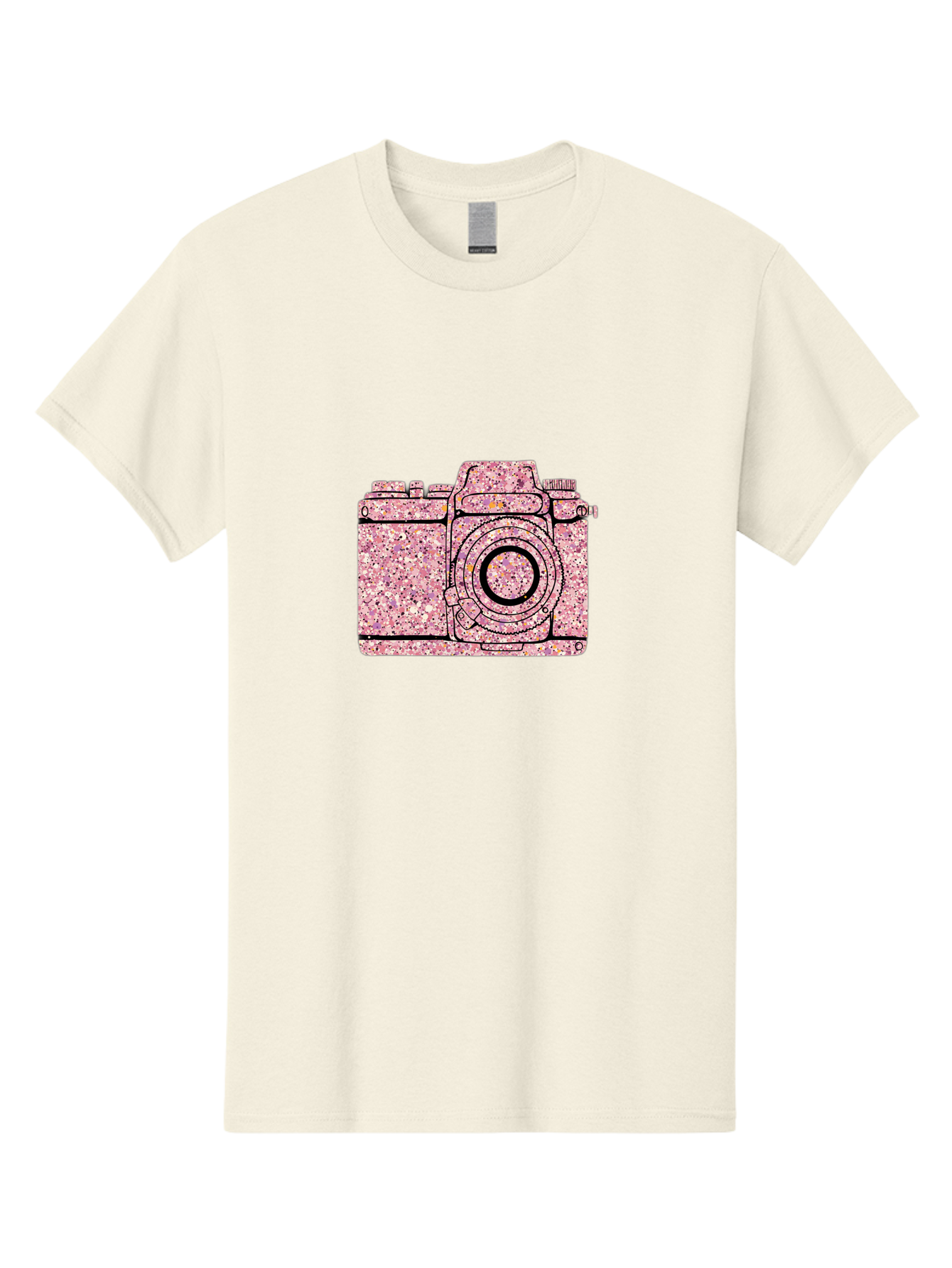 Pink-Camera Men'S Graphic Tee, 100% Cotton, Comfortable Casual Summer Wear, Machine Washable, Pink Camera Illustration, Digital Camera, Photography Equipment, Speckled Texture, Pink And Black Design, Camera, Photography Bae632