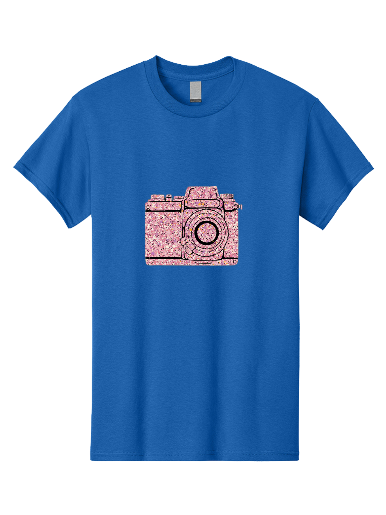 Pink-Camera Men'S Graphic Tee, 100% Cotton, Comfortable Casual Summer Wear, Machine Washable, Pink Camera Illustration, Digital Camera, Photography Equipment, Speckled Texture, Pink And Black Design, Camera, Photography Bae632