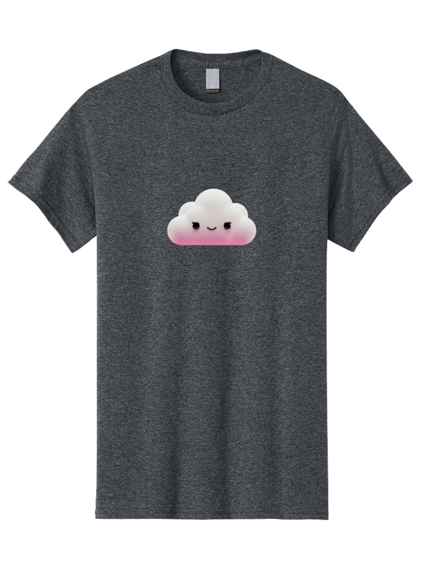 Pink-Cloud-1 Men'S Graphic Tee, 100% Cotton, Comfortable Casual Summer Wear, Machine Washable, Cute Cloud, Cartoon Character, Smiling Face, Fluffy Cloud, Soft Pink, Whimsical Design, Kawaii Art, Digital Illustration, Happy Cloud Bae633
