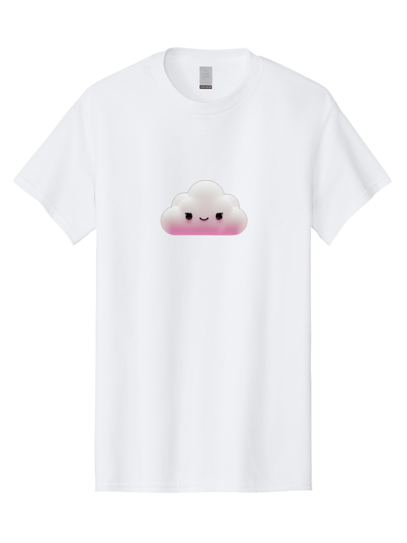 Pink-Cloud-1 Men'S Graphic Tee, 100% Cotton, Comfortable Casual Summer Wear, Machine Washable, Cute Cloud, Cartoon Character, Smiling Face, Fluffy Cloud, Soft Pink, Whimsical Design, Kawaii Art, Digital Illustration, Happy Cloud Bae633