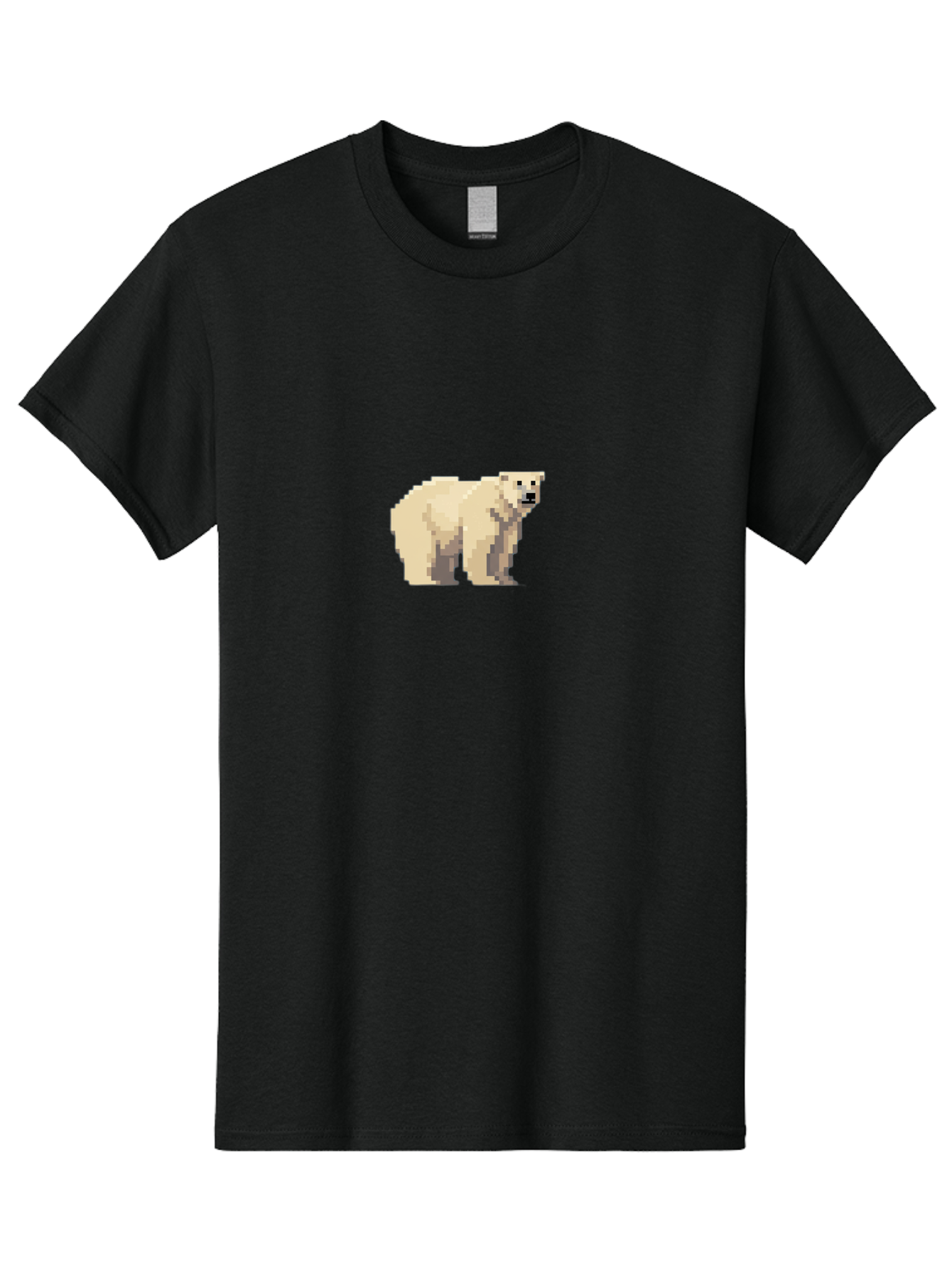 Pixel-Polar-Bear Men'S Graphic Tee, 100% Cotton, Comfortable Casual Summer Wear, Machine Washable, Pixel Art, Polar Bear, White Bear, Arctic Animal, Cartoon Style, Pixelated Graphics, Wildlife Illustration, Digital Art, Retro Aesthetic, Bae636