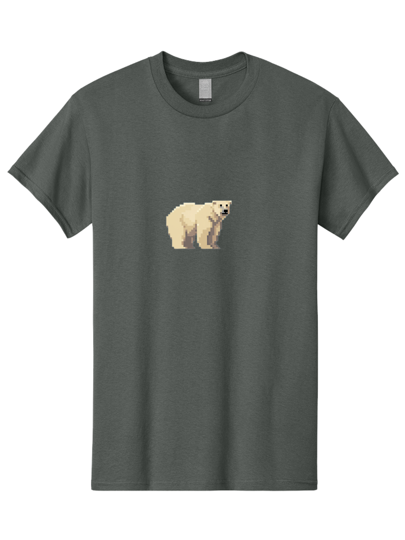 Pixel-Polar-Bear Men'S Graphic Tee, 100% Cotton, Comfortable Casual Summer Wear, Machine Washable, Pixel Art, Polar Bear, White Bear, Arctic Animal, Cartoon Style, Pixelated Graphics, Wildlife Illustration, Digital Art, Retro Aesthetic, Bae636