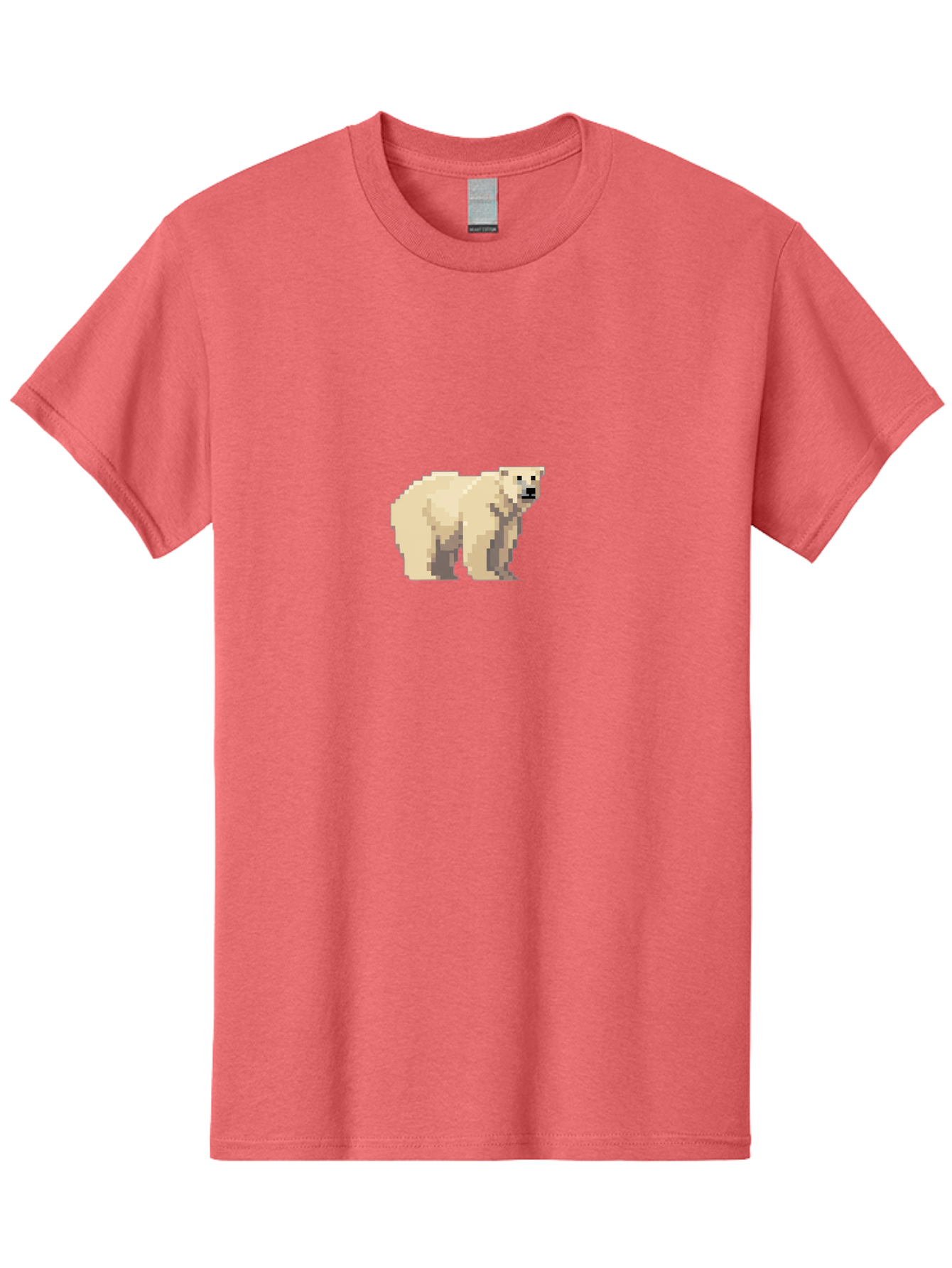 Pixel-Polar-Bear Men'S Graphic Tee, 100% Cotton, Comfortable Casual Summer Wear, Machine Washable, Pixel Art, Polar Bear, White Bear, Arctic Animal, Cartoon Style, Pixelated Graphics, Wildlife Illustration, Digital Art, Retro Aesthetic, Bae636