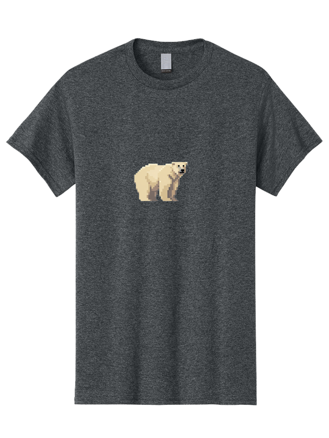 Pixel-Polar-Bear Men'S Graphic Tee, 100% Cotton, Comfortable Casual Summer Wear, Machine Washable, Pixel Art, Polar Bear, White Bear, Arctic Animal, Cartoon Style, Pixelated Graphics, Wildlife Illustration, Digital Art, Retro Aesthetic, Bae636