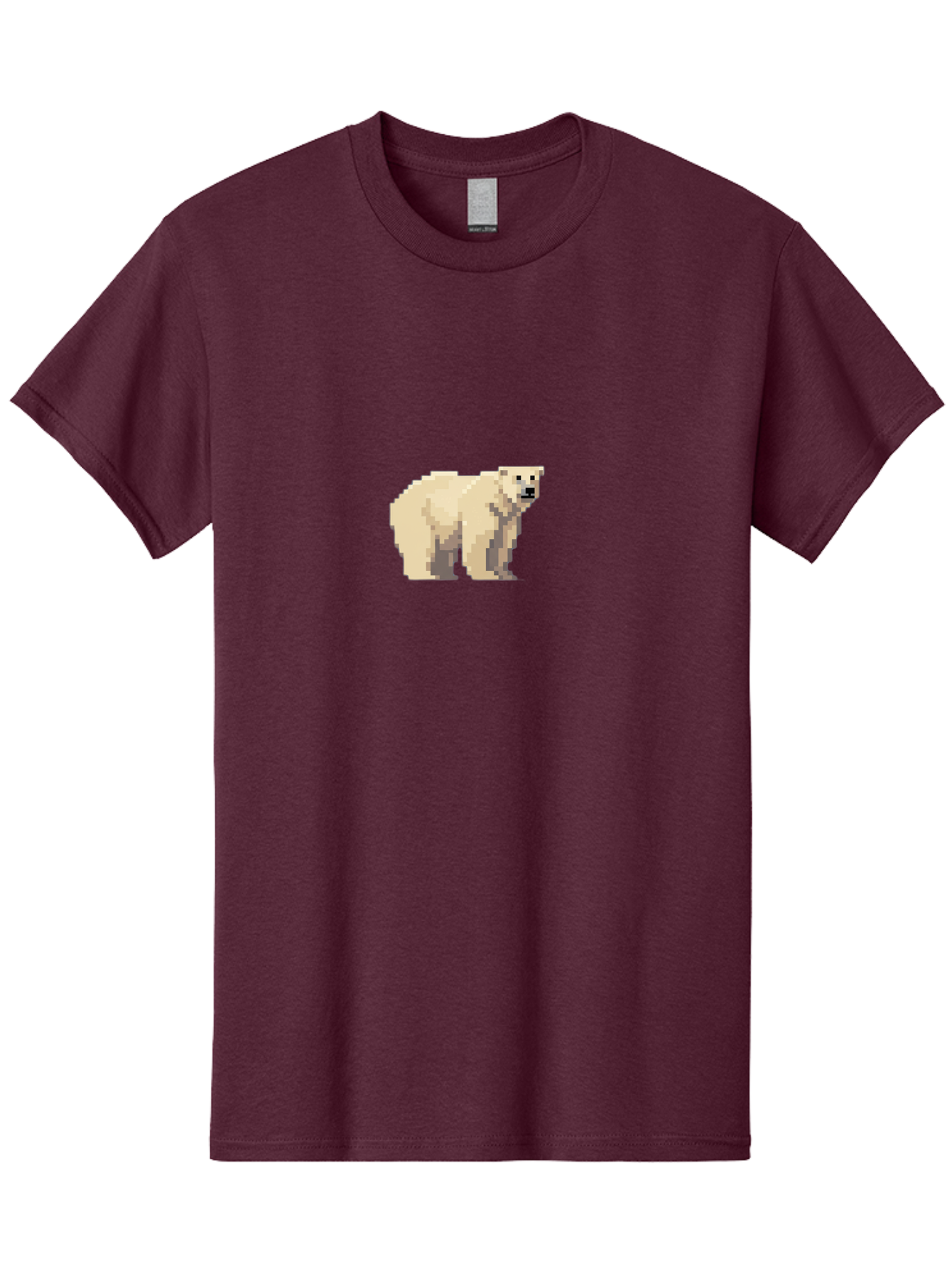 Pixel-Polar-Bear Men'S Graphic Tee, 100% Cotton, Comfortable Casual Summer Wear, Machine Washable, Pixel Art, Polar Bear, White Bear, Arctic Animal, Cartoon Style, Pixelated Graphics, Wildlife Illustration, Digital Art, Retro Aesthetic, Bae636
