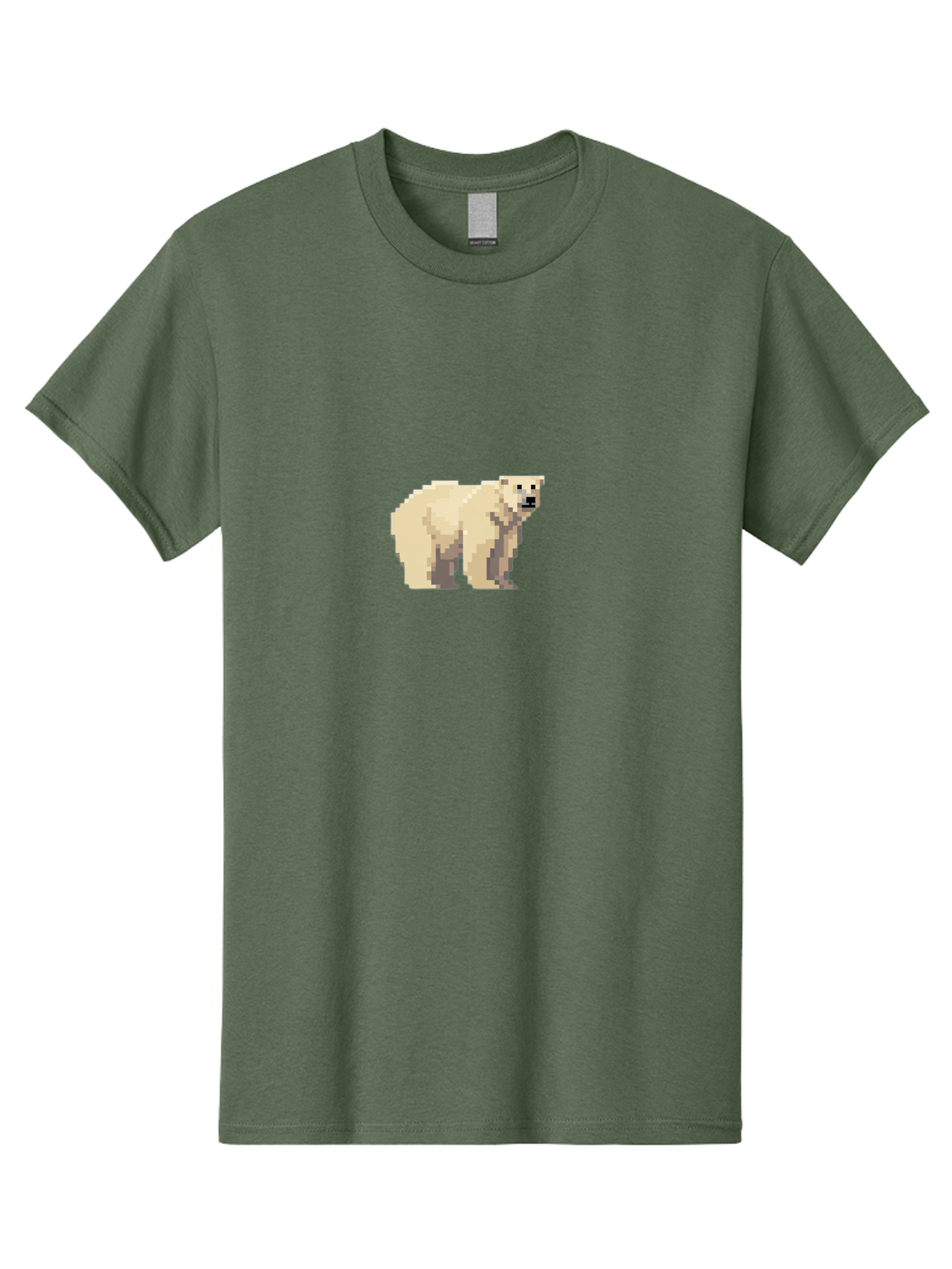 Pixel-Polar-Bear Men'S Graphic Tee, 100% Cotton, Comfortable Casual Summer Wear, Machine Washable, Pixel Art, Polar Bear, White Bear, Arctic Animal, Cartoon Style, Pixelated Graphics, Wildlife Illustration, Digital Art, Retro Aesthetic, Bae636