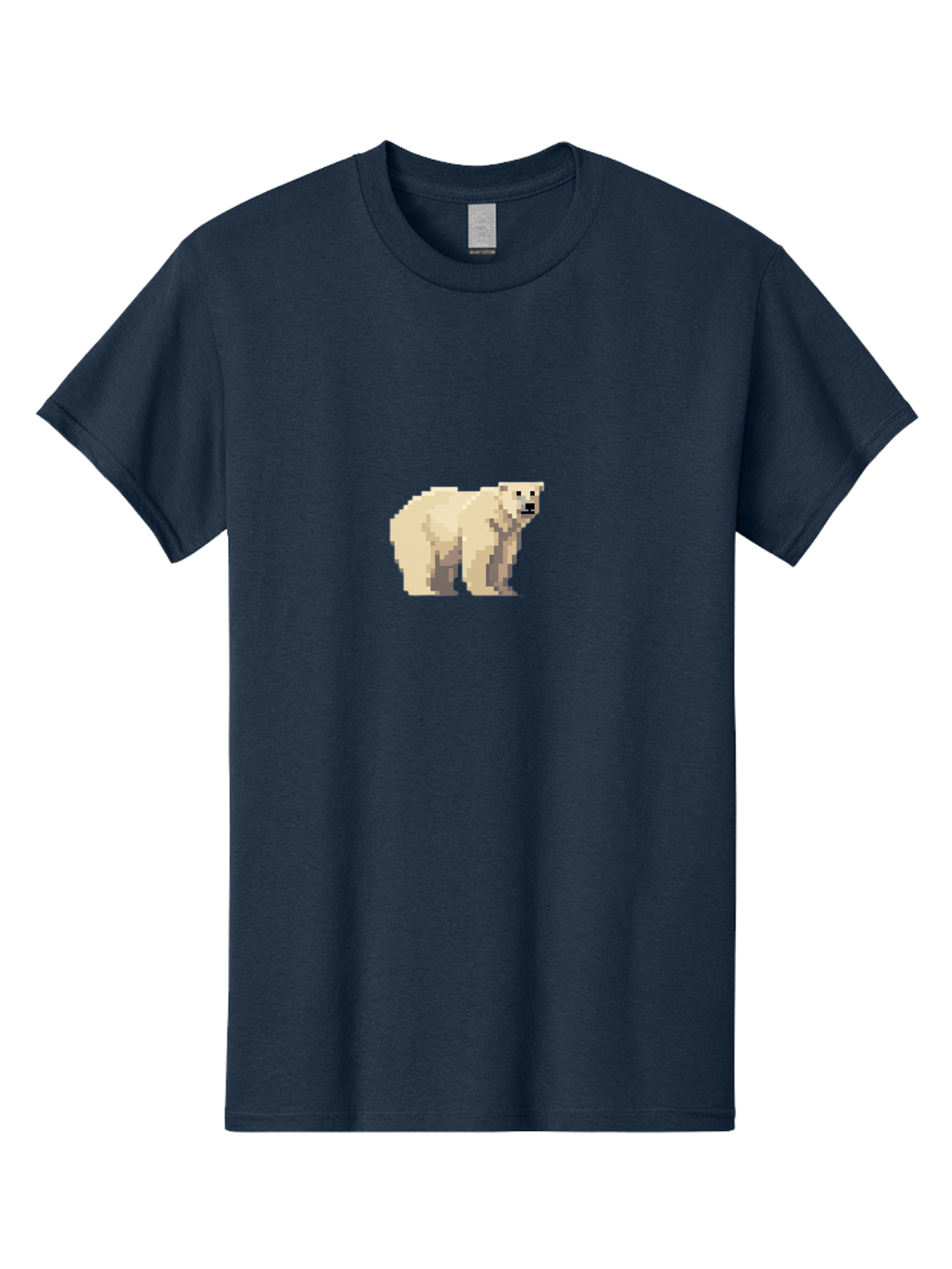 Pixel-Polar-Bear Men'S Graphic Tee, 100% Cotton, Comfortable Casual Summer Wear, Machine Washable, Pixel Art, Polar Bear, White Bear, Arctic Animal, Cartoon Style, Pixelated Graphics, Wildlife Illustration, Digital Art, Retro Aesthetic, Bae636