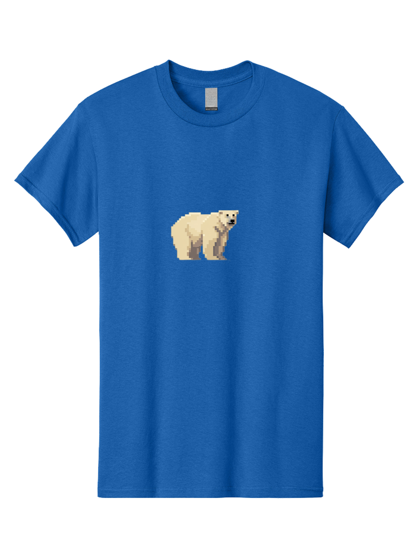 Pixel-Polar-Bear Men'S Graphic Tee, 100% Cotton, Comfortable Casual Summer Wear, Machine Washable, Pixel Art, Polar Bear, White Bear, Arctic Animal, Cartoon Style, Pixelated Graphics, Wildlife Illustration, Digital Art, Retro Aesthetic, Bae636
