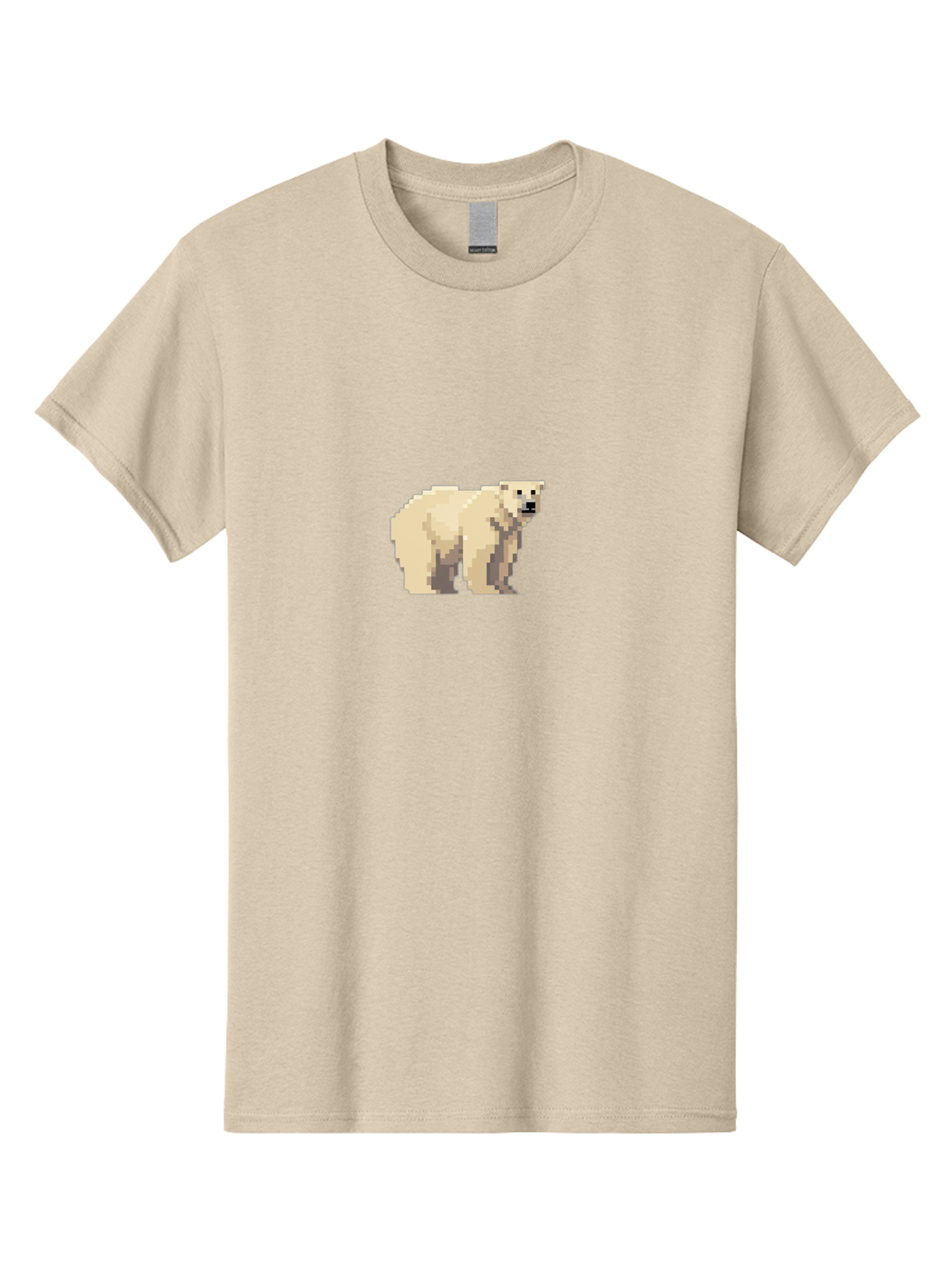 Pixel-Polar-Bear Men'S Graphic Tee, 100% Cotton, Comfortable Casual Summer Wear, Machine Washable, Pixel Art, Polar Bear, White Bear, Arctic Animal, Cartoon Style, Pixelated Graphics, Wildlife Illustration, Digital Art, Retro Aesthetic, Bae636