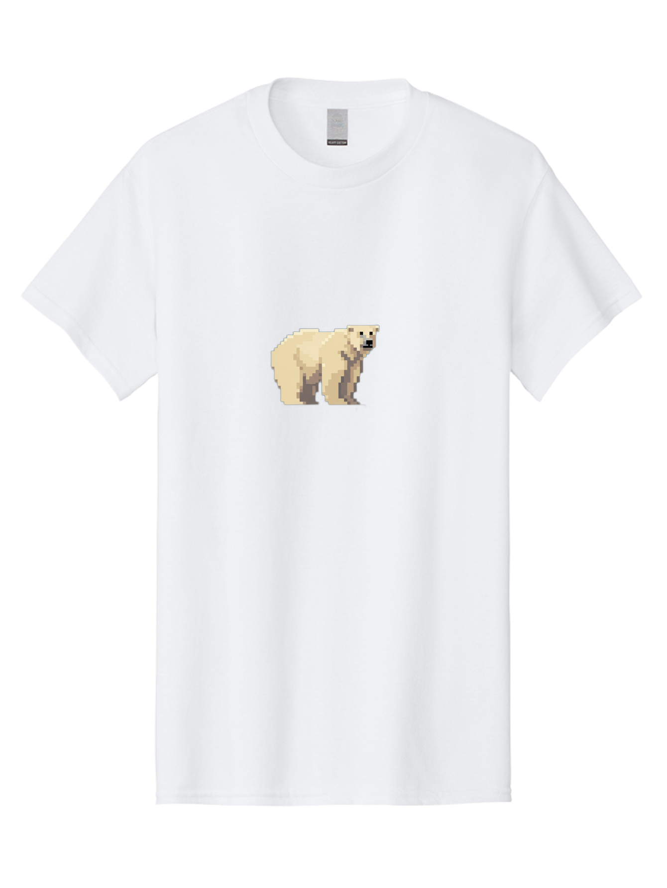 Pixel-Polar-Bear Men'S Graphic Tee, 100% Cotton, Comfortable Casual Summer Wear, Machine Washable, Pixel Art, Polar Bear, White Bear, Arctic Animal, Cartoon Style, Pixelated Graphics, Wildlife Illustration, Digital Art, Retro Aesthetic, Bae636