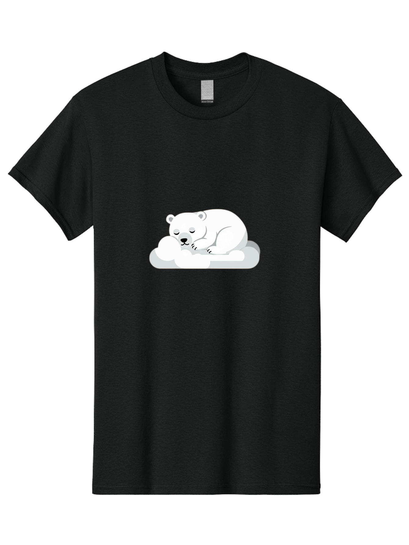 Polar-Bear-2 Men'S Graphic Tee, 100% Cotton, Comfortable Casual Summer Wear, Machine Washable, Sleeping Polar Bear, Cute Animal, Cartoon Character, Peaceful Slumber, Serene Atmosphere, Dreamy Clouds, Adorable Illustration, Calm And Relaxing Bae639