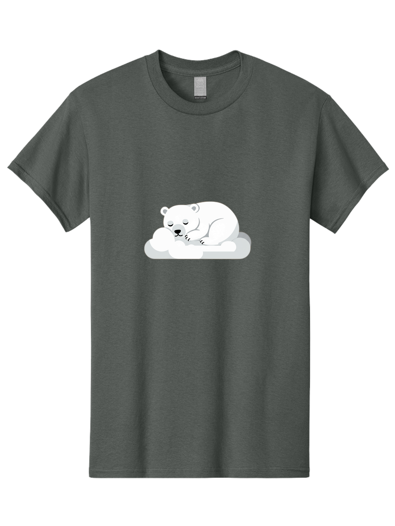 Polar-Bear-2 Men'S Graphic Tee, 100% Cotton, Comfortable Casual Summer Wear, Machine Washable, Sleeping Polar Bear, Cute Animal, Cartoon Character, Peaceful Slumber, Serene Atmosphere, Dreamy Clouds, Adorable Illustration, Calm And Relaxing Bae639